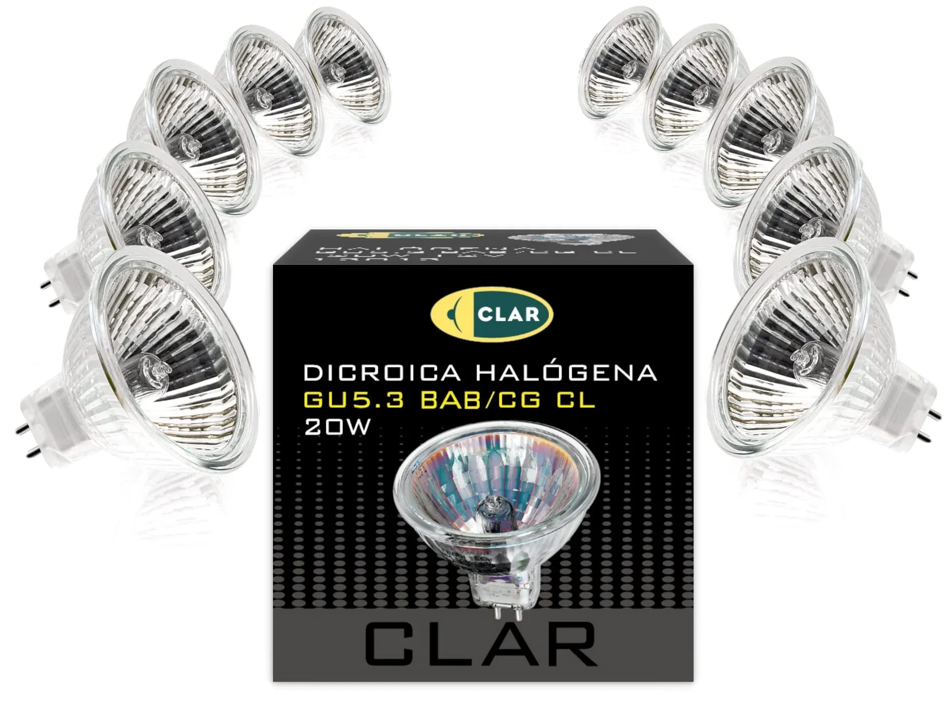 CLAR Lampadina Alogena MR16 GU5.3 12V 20W (Confezione da 10) - immagine 1