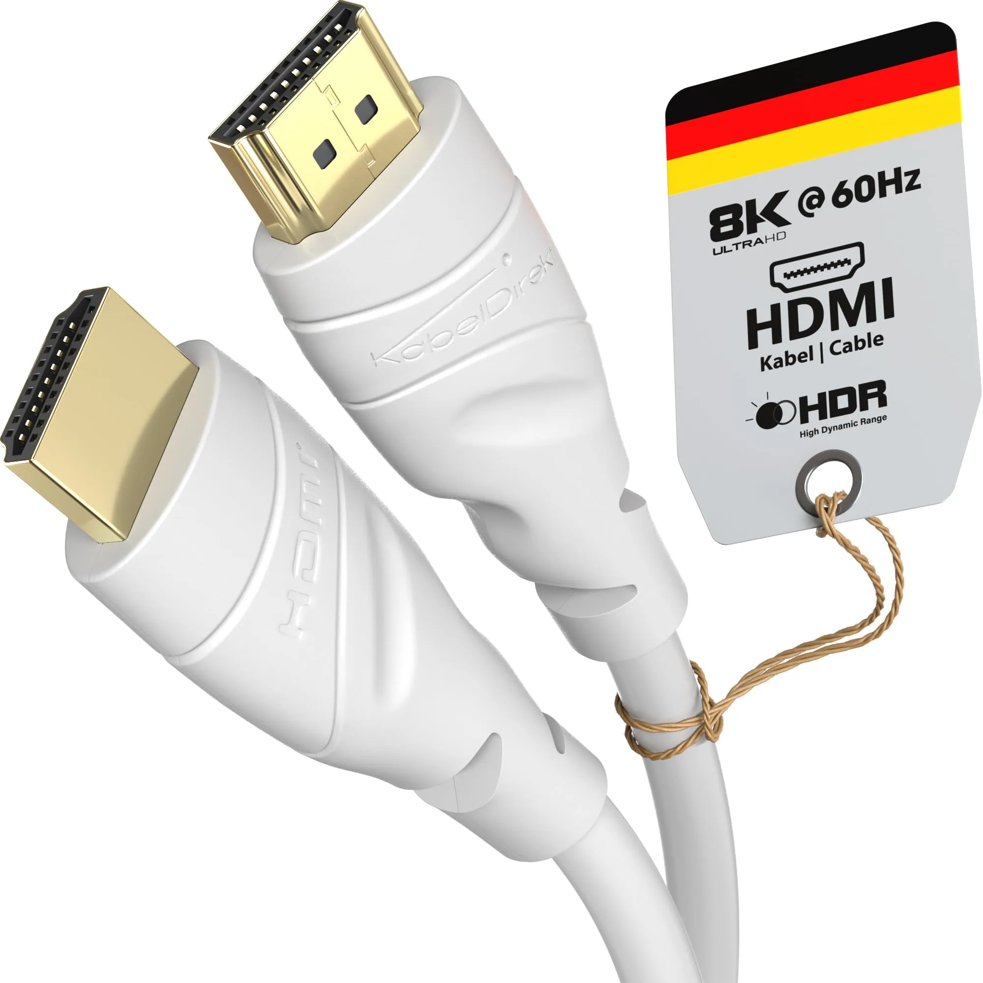 KabelDirekt Cavo HDMI 8K & 4K, 0,5m, Bianco - immagine 1