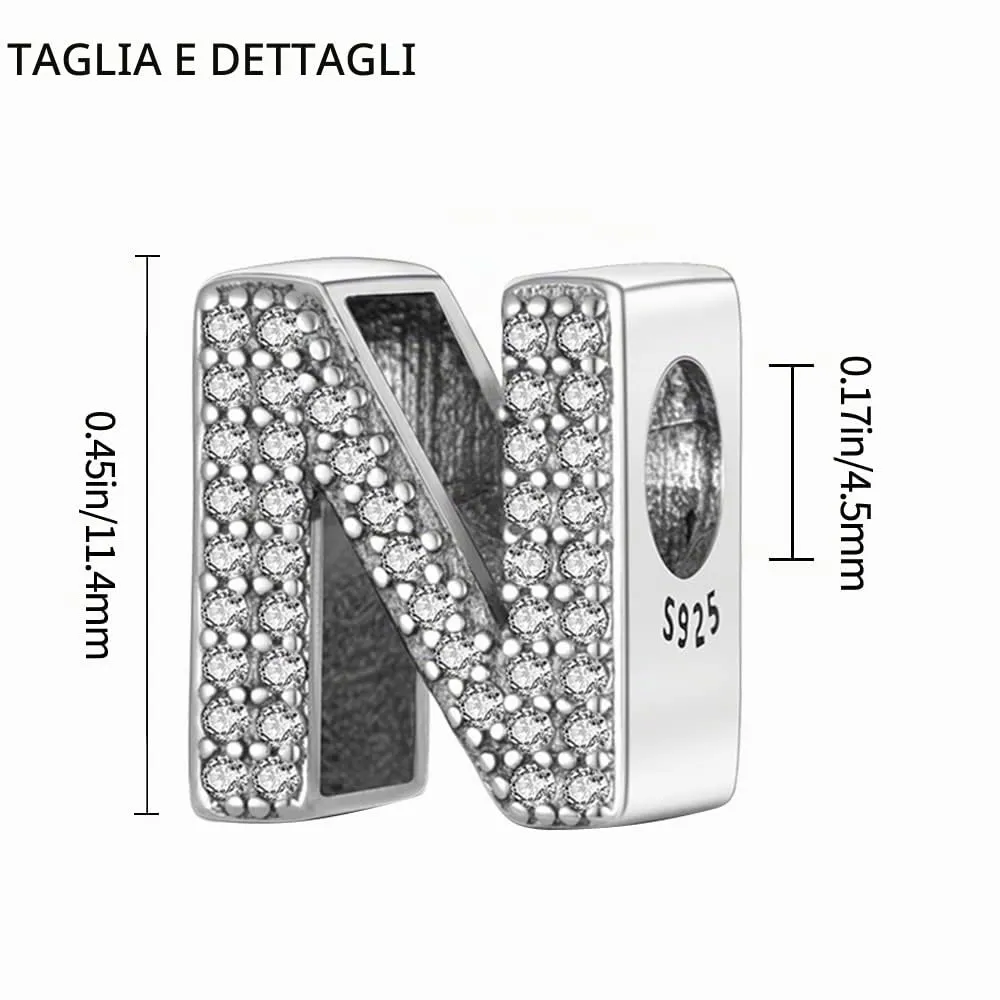 TINSLO Ciondolo Argento Sterling 925 Lettere con Cubic Zirconia KJC165 - immagine 6