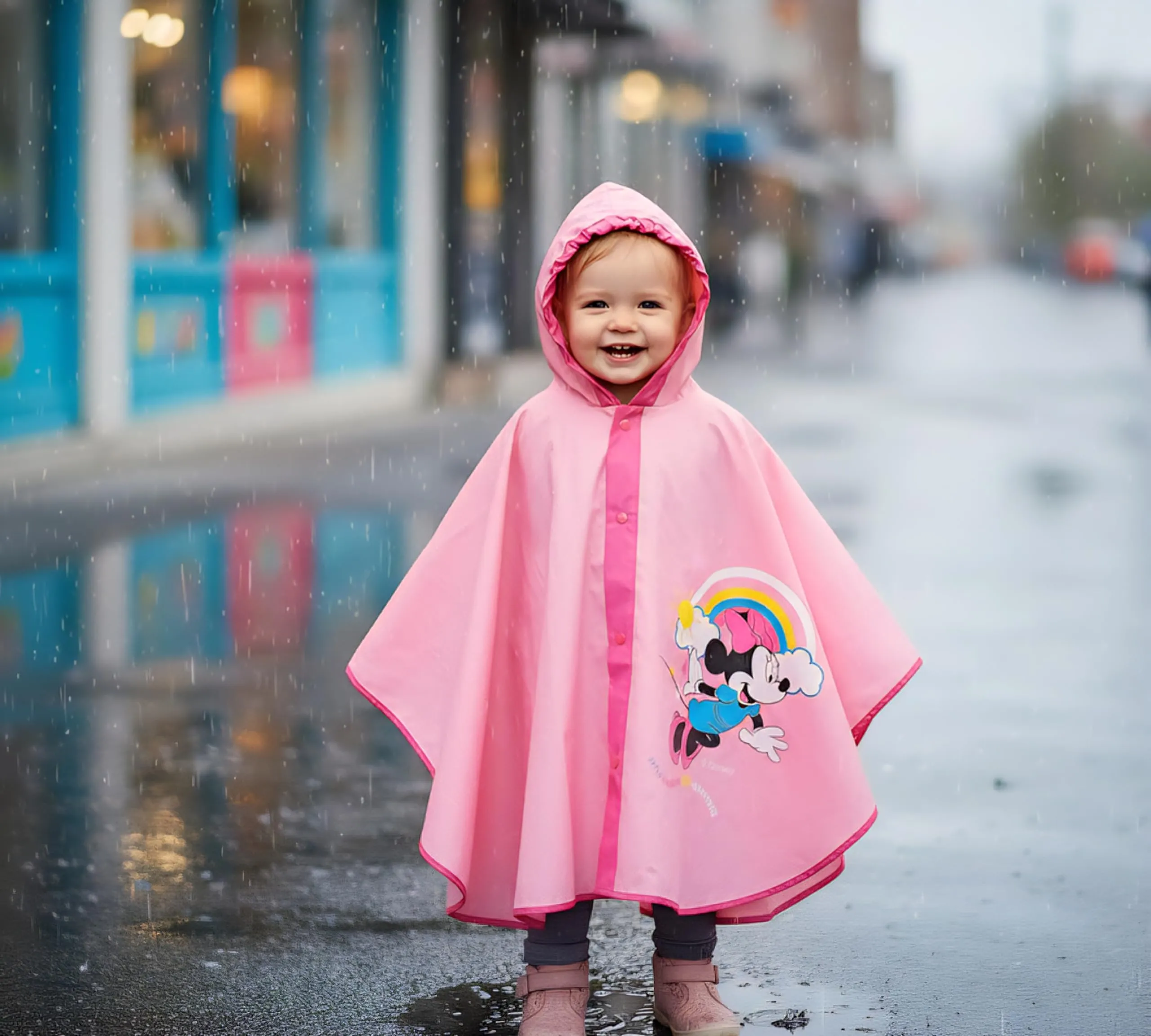 Ellepi Mantella Poncho Antipioggia Minnie per Bambino e Bambina, 2-3 anni - immagine 2