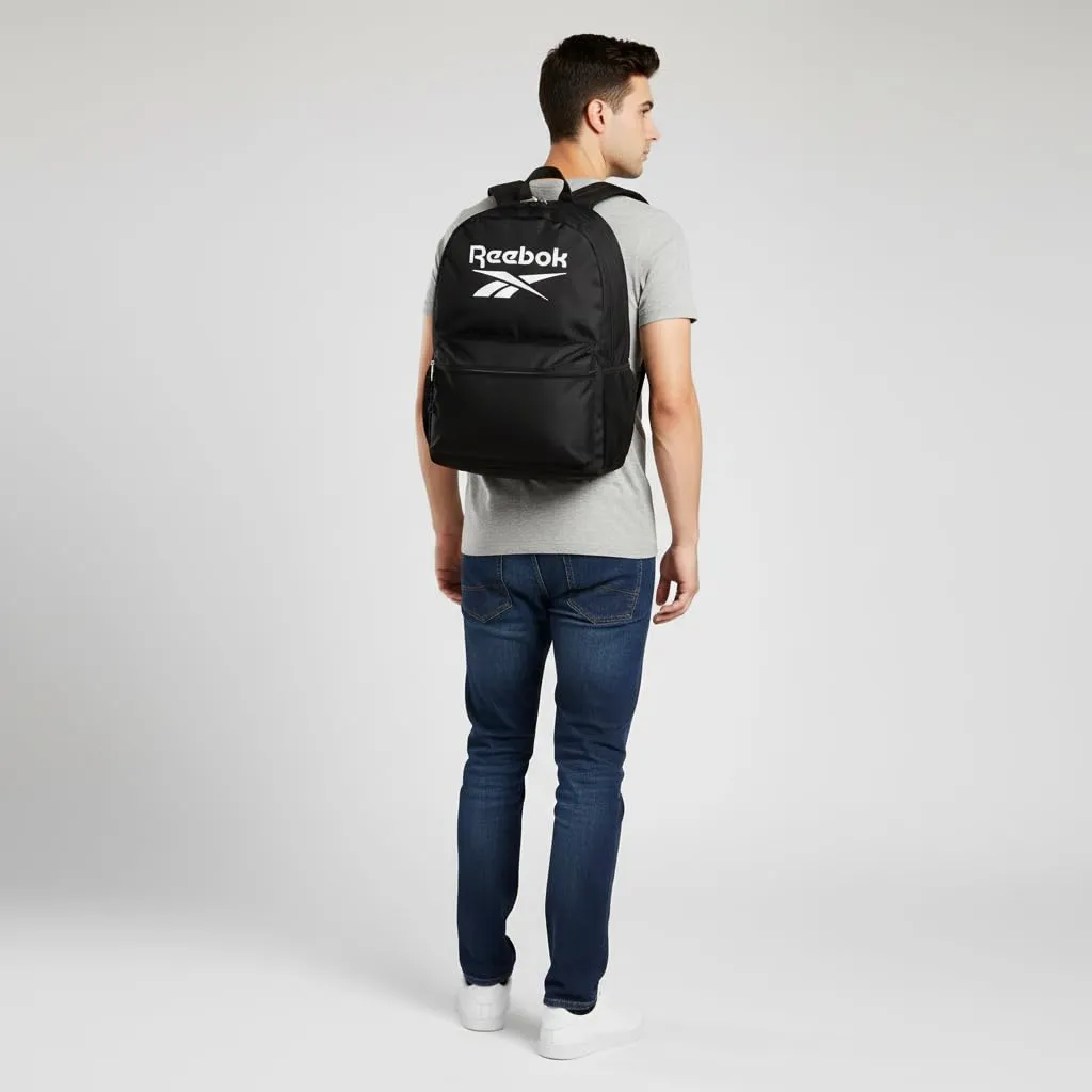 Reebok Boston Zaino Scuola Doppio Comparto Nero, 31x44x15 cm, Poliestere, 20.46L - immagine 2