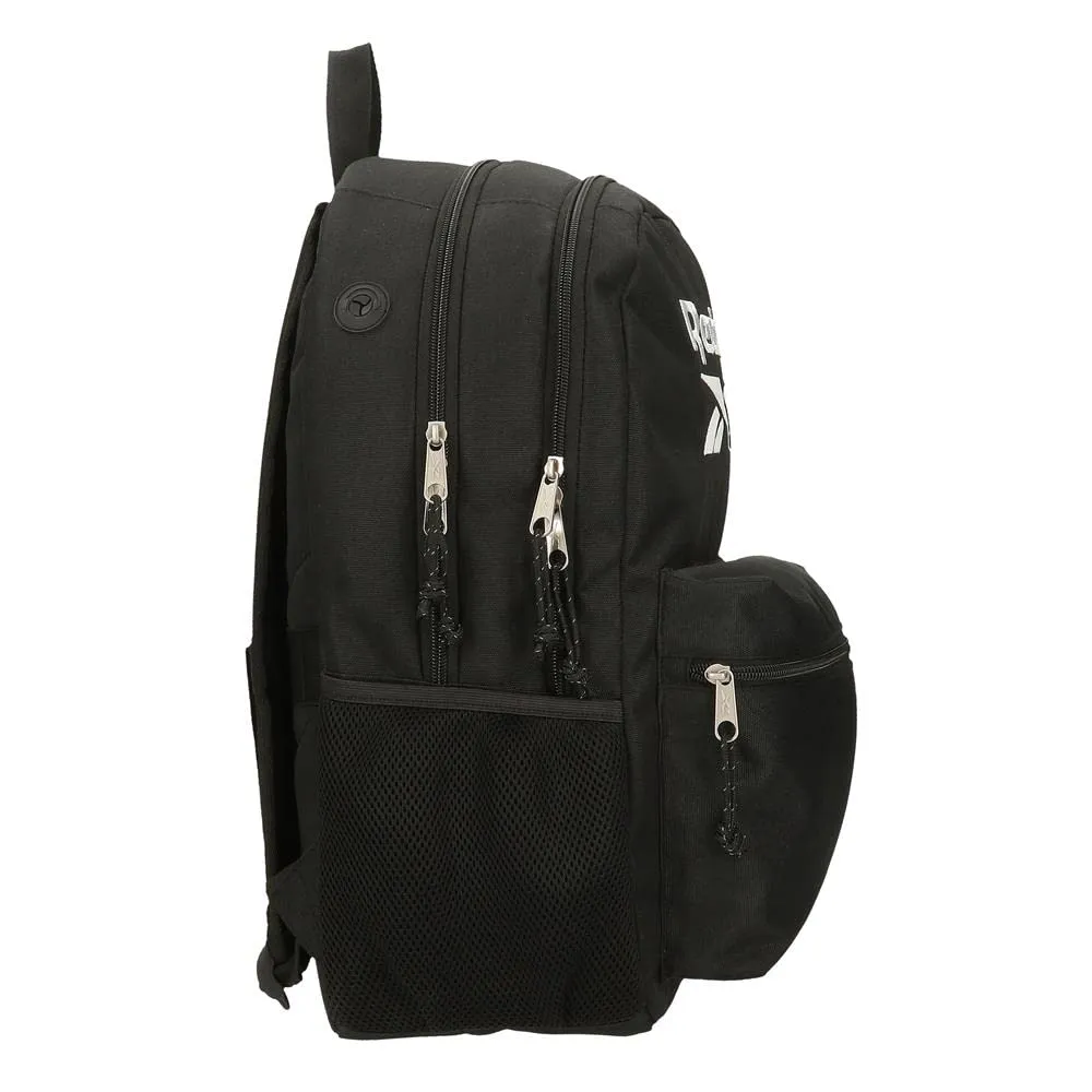 Reebok Boston Zaino Scuola Doppio Comparto Nero, 31x44x15 cm, Poliestere, 20.46L - immagine 3