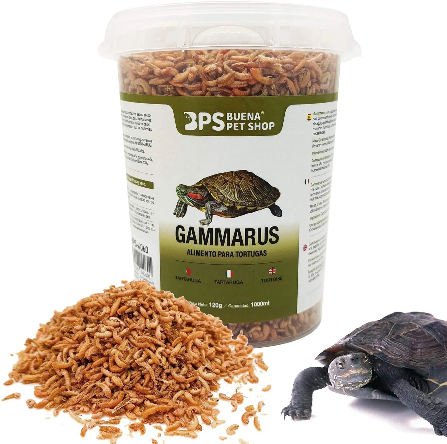 BPS Buena Pet Shop Mangime Gammarus per Tartarughe e Terrapini 120g BPS-04060 - immagine 1