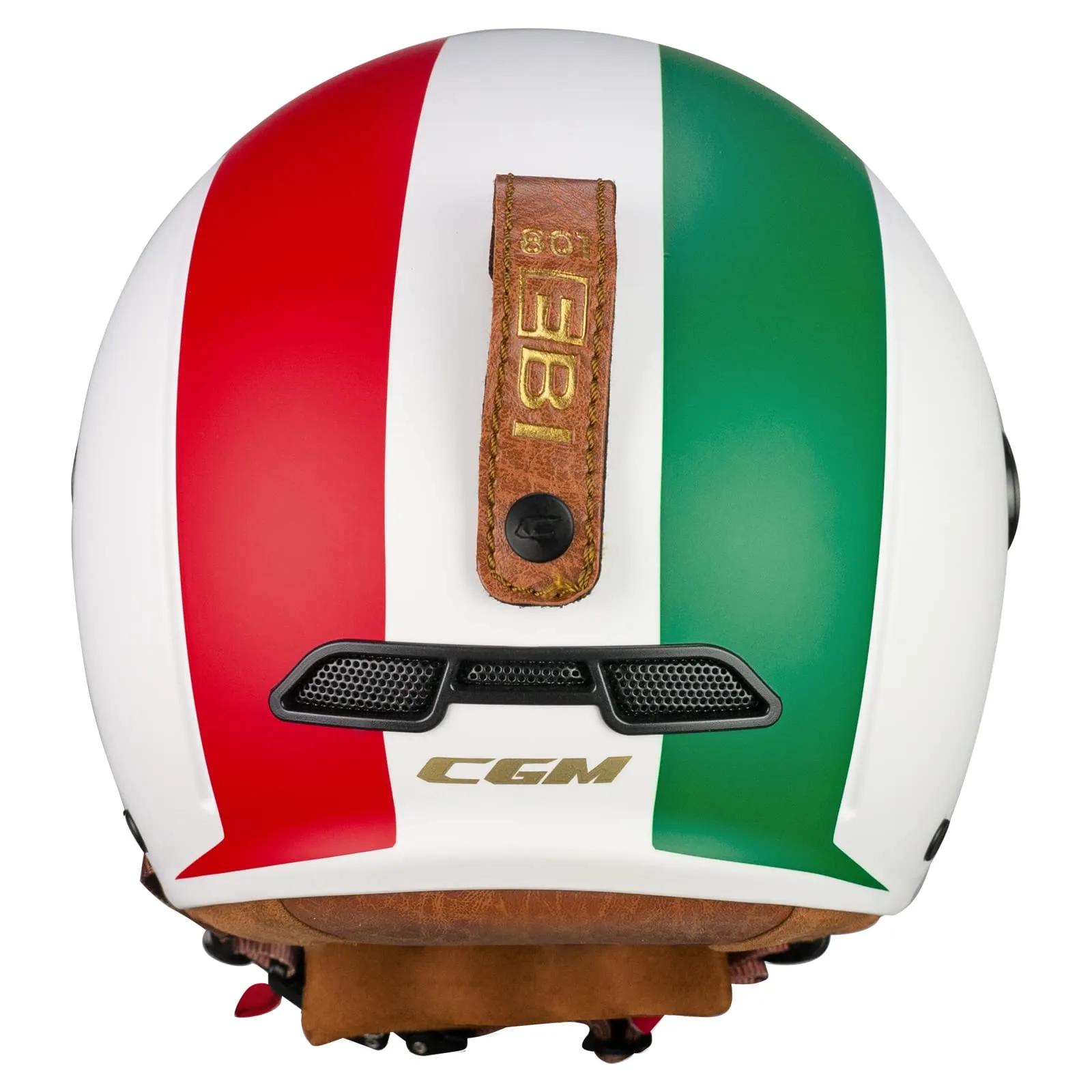 CGM Casco Bici, sci, E-bike 801I EBI ITALIA, Bianco Verde Rosso opaco, XL (60cm) - immagine 4