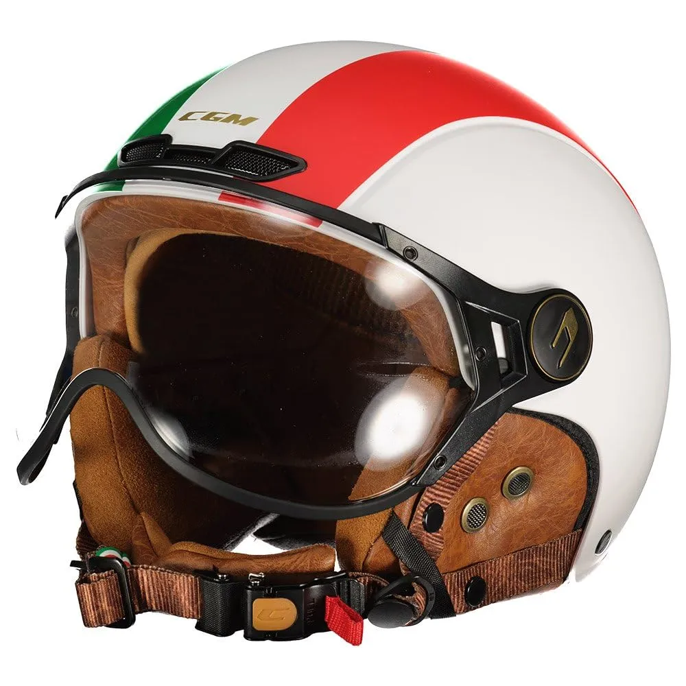 CGM Casco Bici, sci, E-bike 801I EBI ITALIA, Bianco Verde Rosso opaco, XL (60cm) - immagine 7