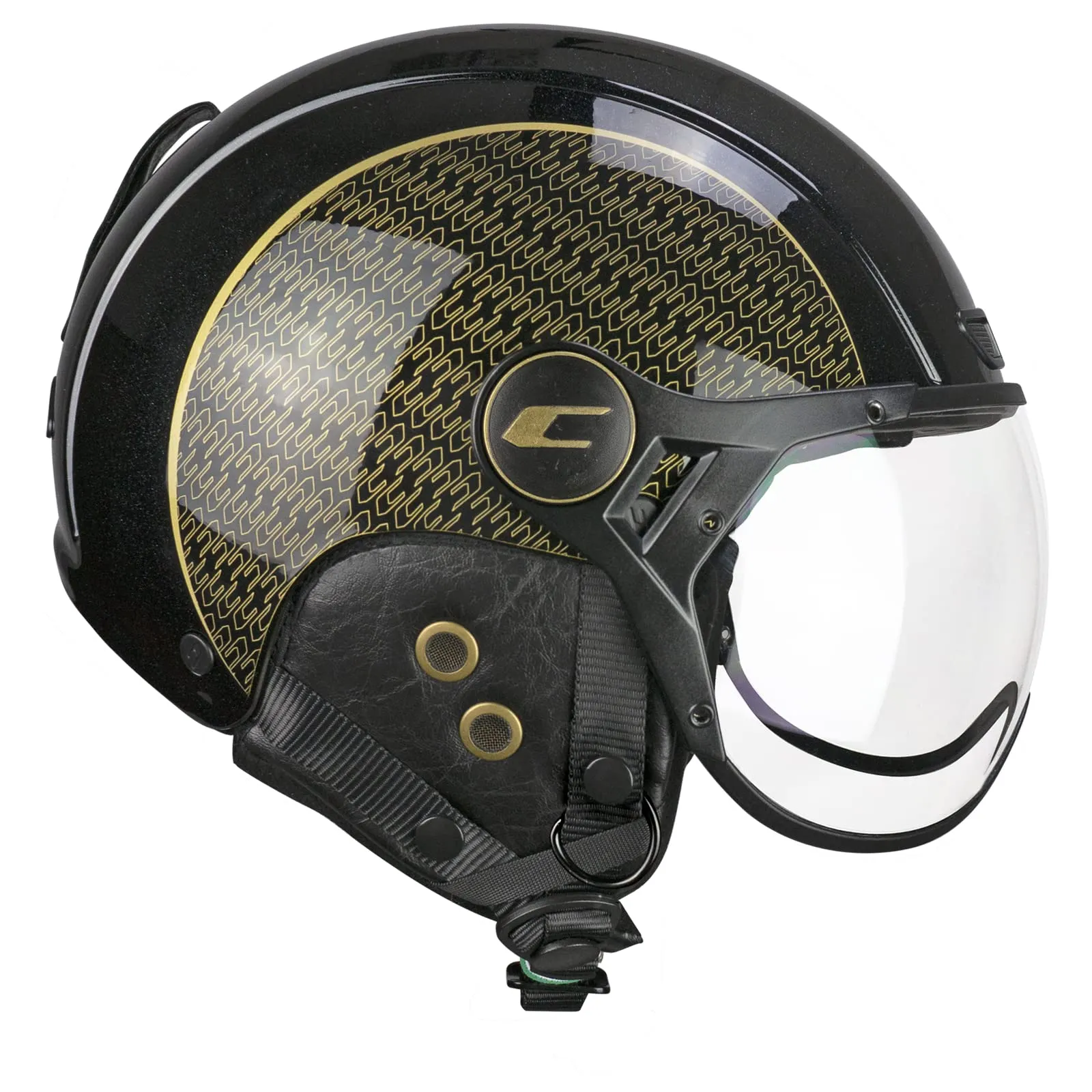 CGM 801G EBI GOLD Casco Bici, sci, E-bike, Nero Oro perlato, L (59cm) - immagine 1