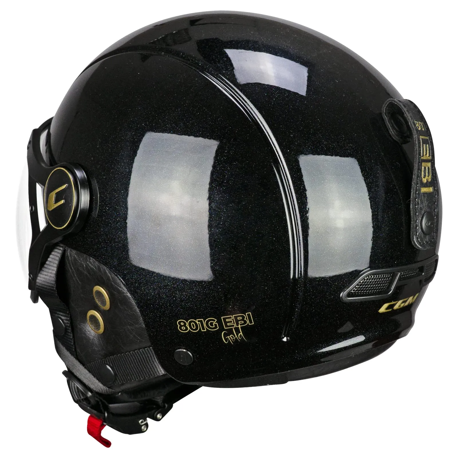 CGM 801G EBI GOLD Casco Bici, Sci, E-bike, Nero Oro perlato, XL (60cm) - immagine 4