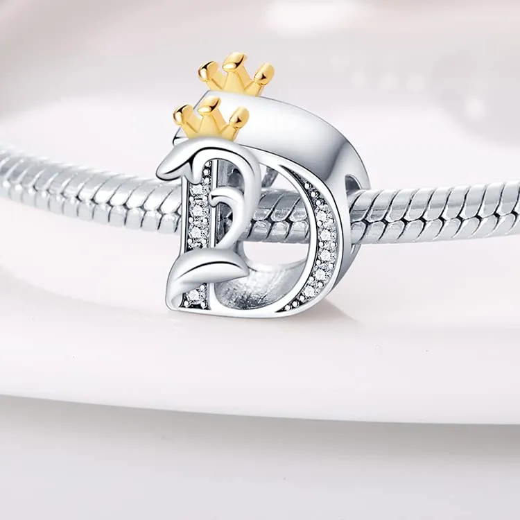 TINSLO Bead Charm Lettere in Argento Sterling 925 con Cubic Zirconia, Compatibile con Braccialetti e Collane Europei - immagine 2