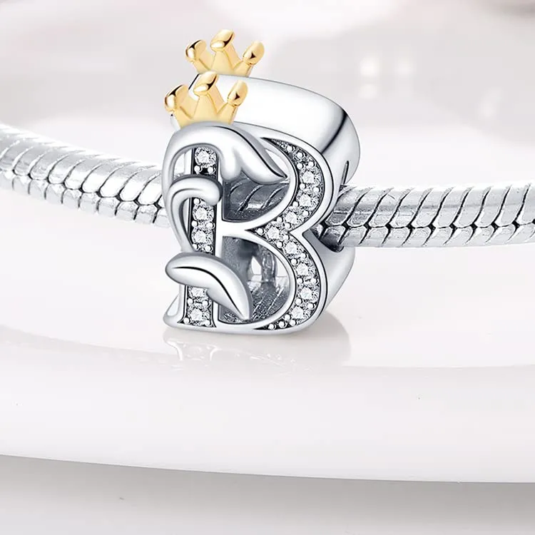 TINSLO Bead Charm Argento Sterling 925 con Lettere e Cubic Zirconia per Braccialetti e Collane Europei - immagine 2