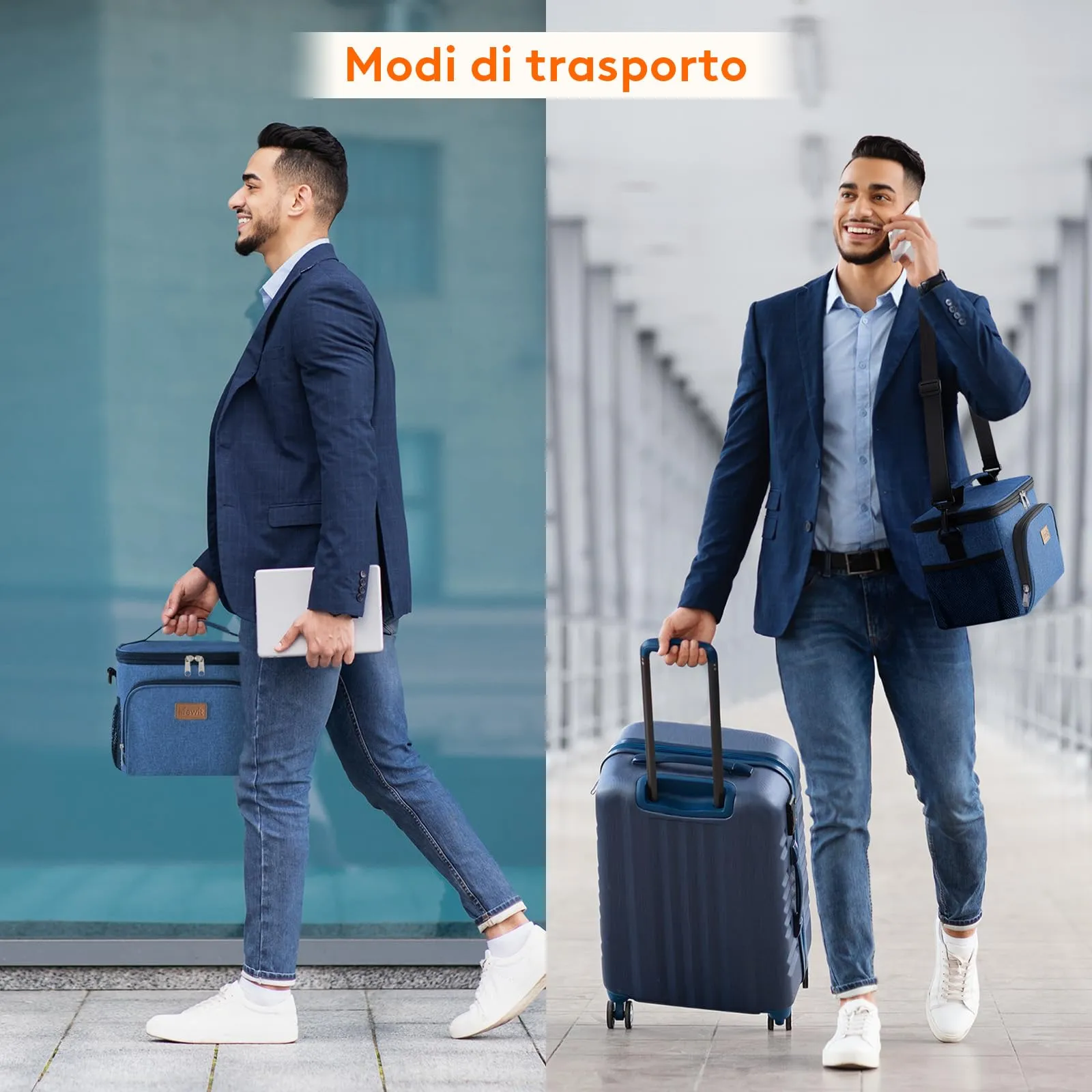 Lifewit Borsa Termica Porta Pranzo Impermeabile con Tracolla, 9L, Blu Scuro - immagine 7