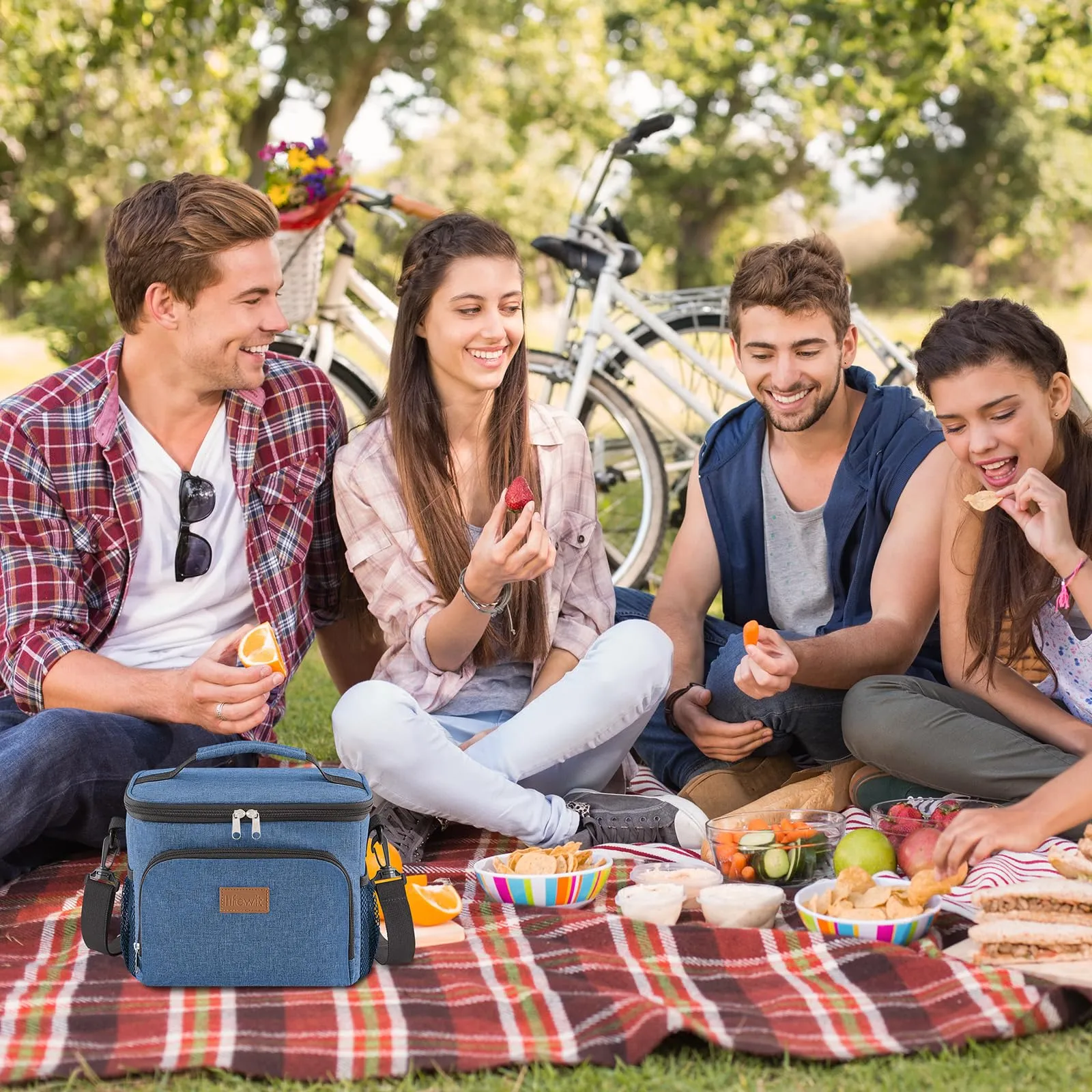 Lifewit Borsa Termica Porta Pranzo Impermeabile con Tracolla, 9L, Blu Scuro - immagine 9