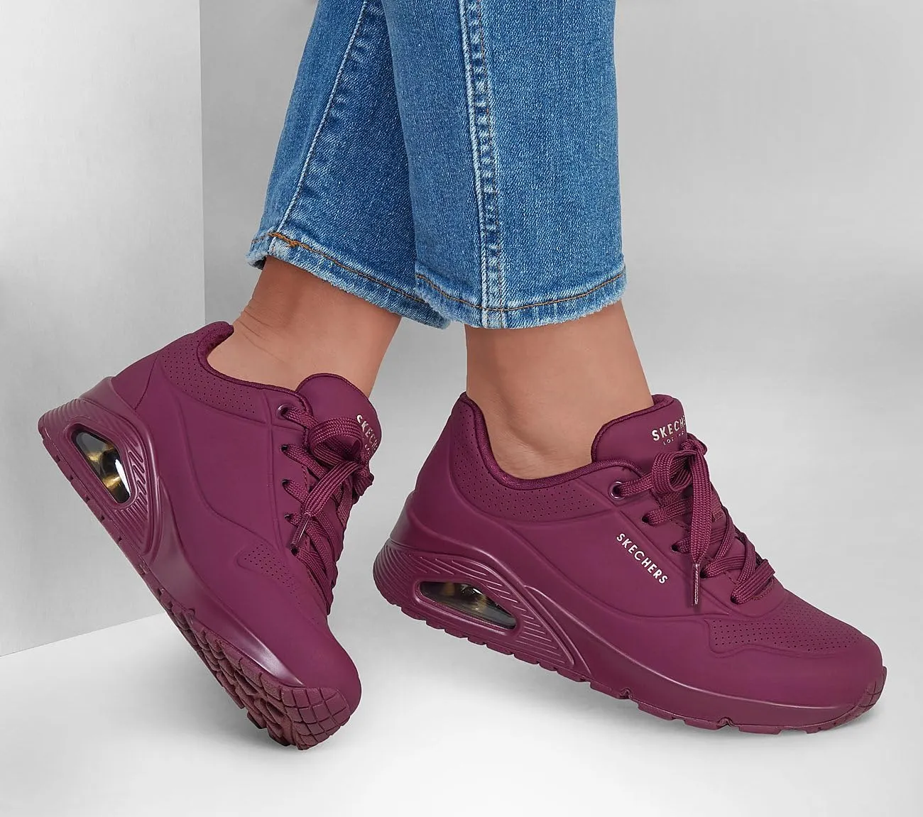 Skechers Uno Stand On Air Donna, Plum Durabuck Mesh, 41 EU - immagine 2