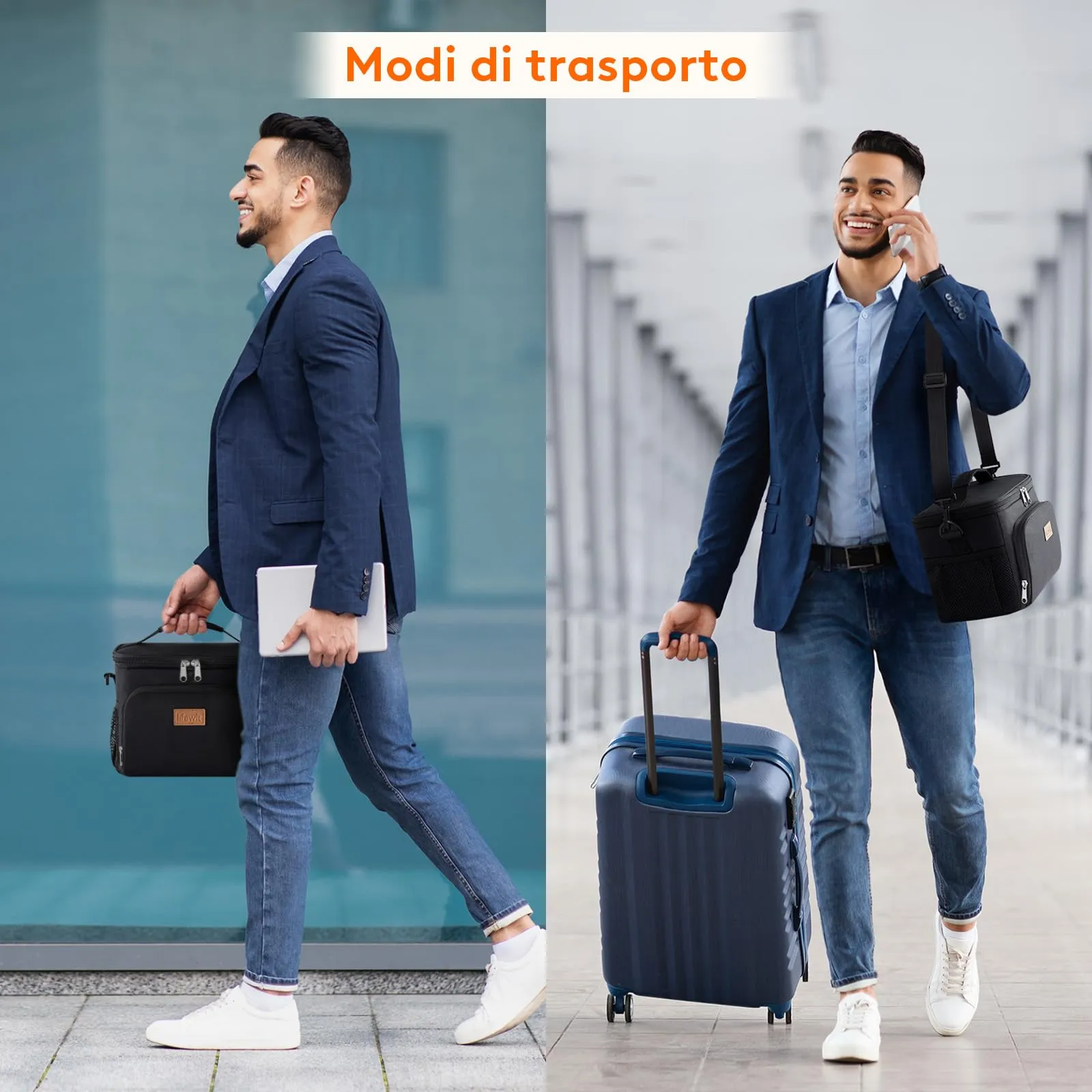 Lifewit Borsa Termica Porta Pranzo Impermeabile con Tracolla, Nero, 9L - immagine 7
