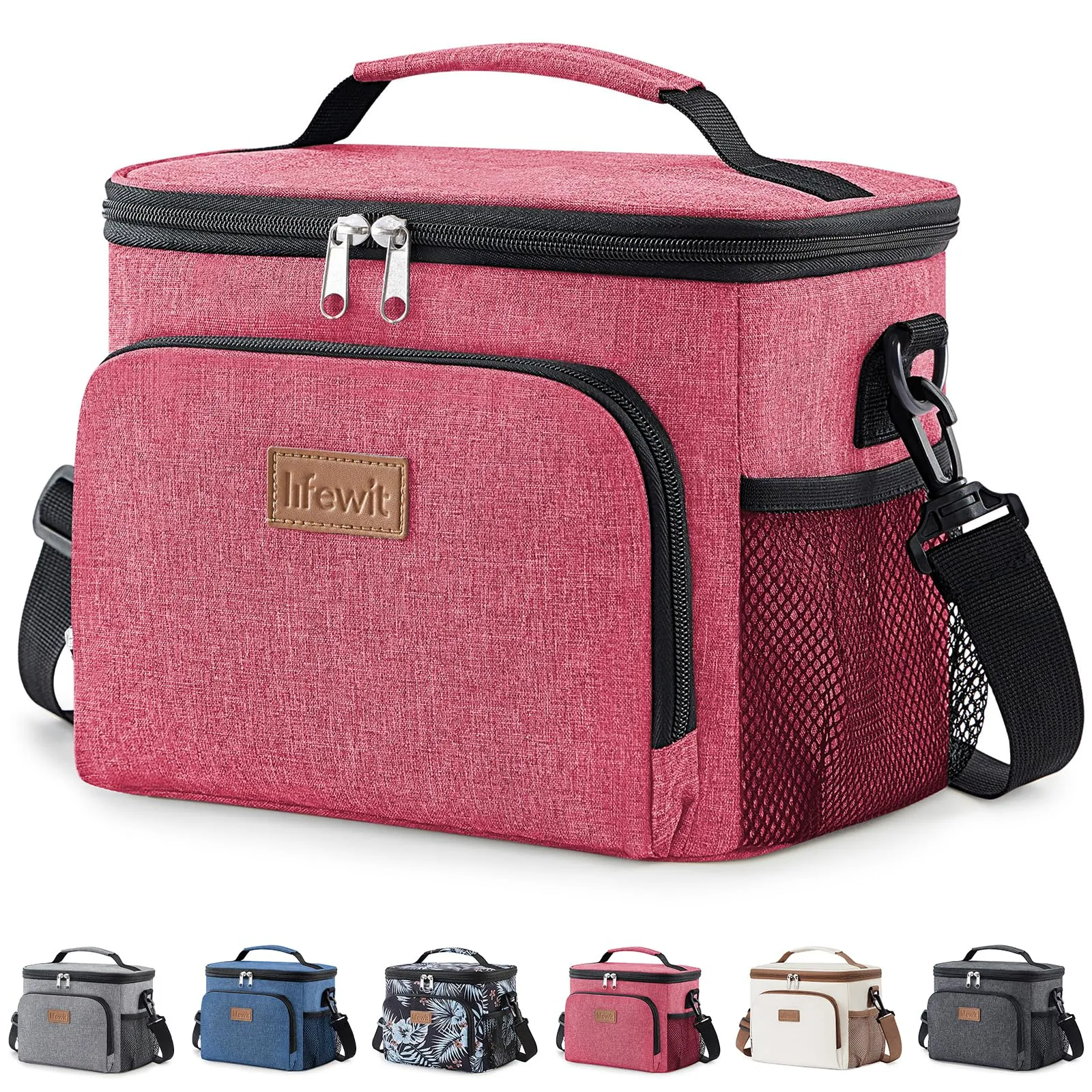 Lifewit Borsa Termica Porta Pranzo Impermeabile con Tracolla, Rosa, 9L - immagine 1