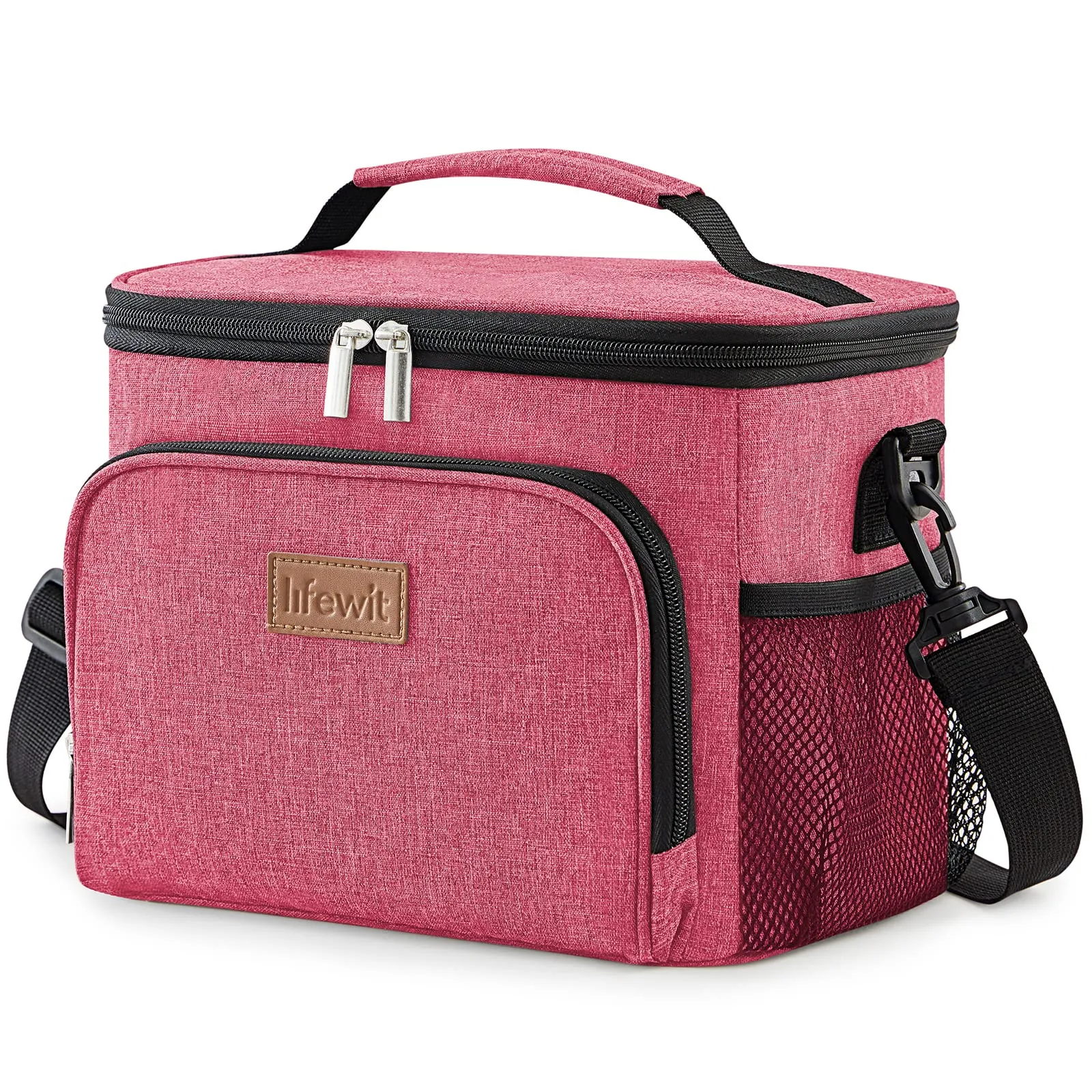 Lifewit Borsa Termica Porta Pranzo Impermeabile con Tracolla, Rosa, 9L - immagine 4