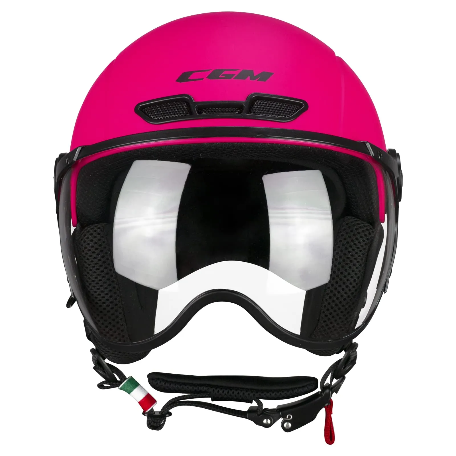 CGM Casco Bici, Sci, E-bike 801A EBI MONO, Rosa fluo opaco, XXS (51-52cm) - immagine 2