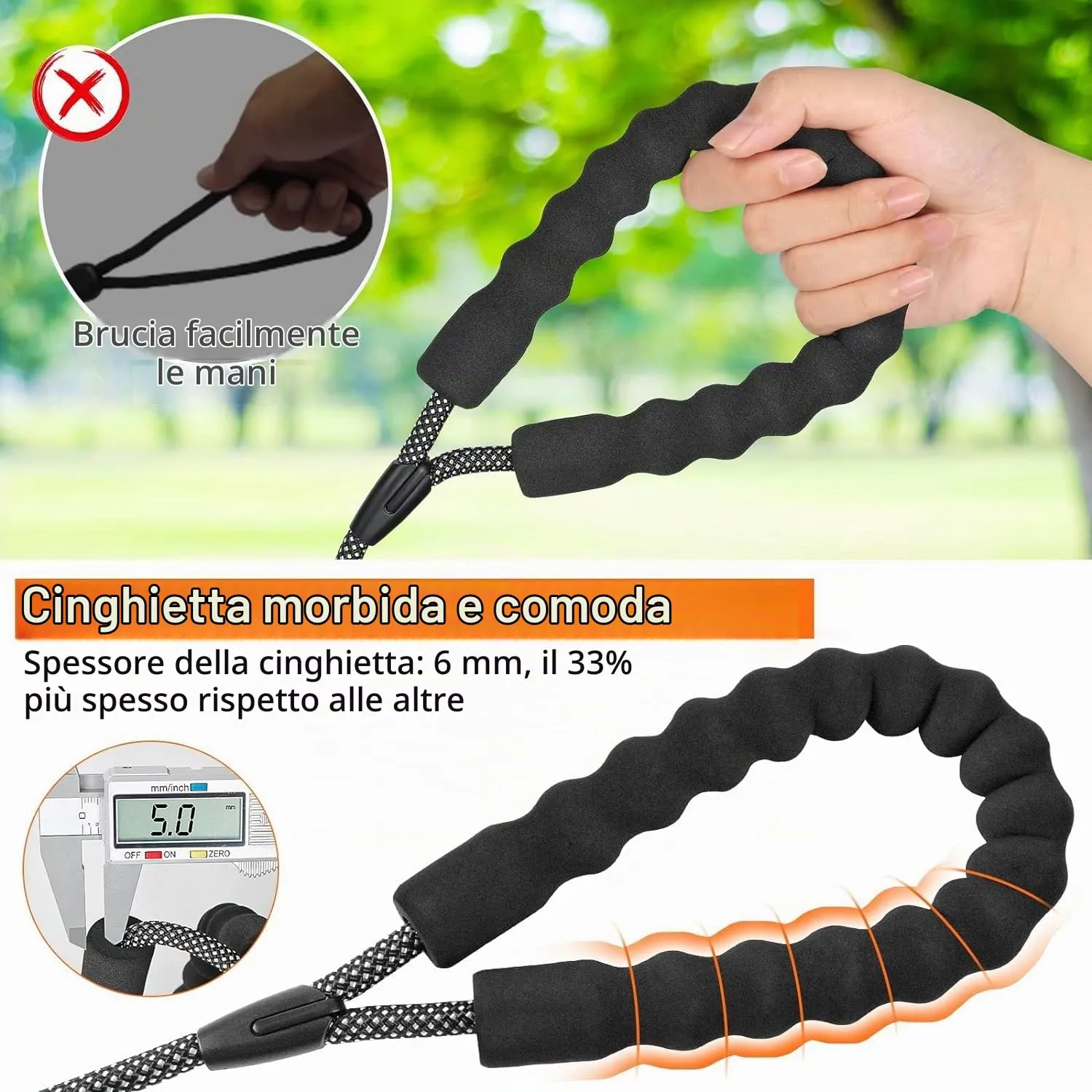 X XBEN Guinzaglio per cani in nylon con impugnatura imbottita e moschettone, varie lunghezze - immagine 3
