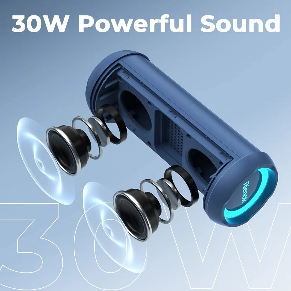 RIENOK S1 mini Cassa Bluetooth 30W Impermeabile IPX7, Blu - immagine 5