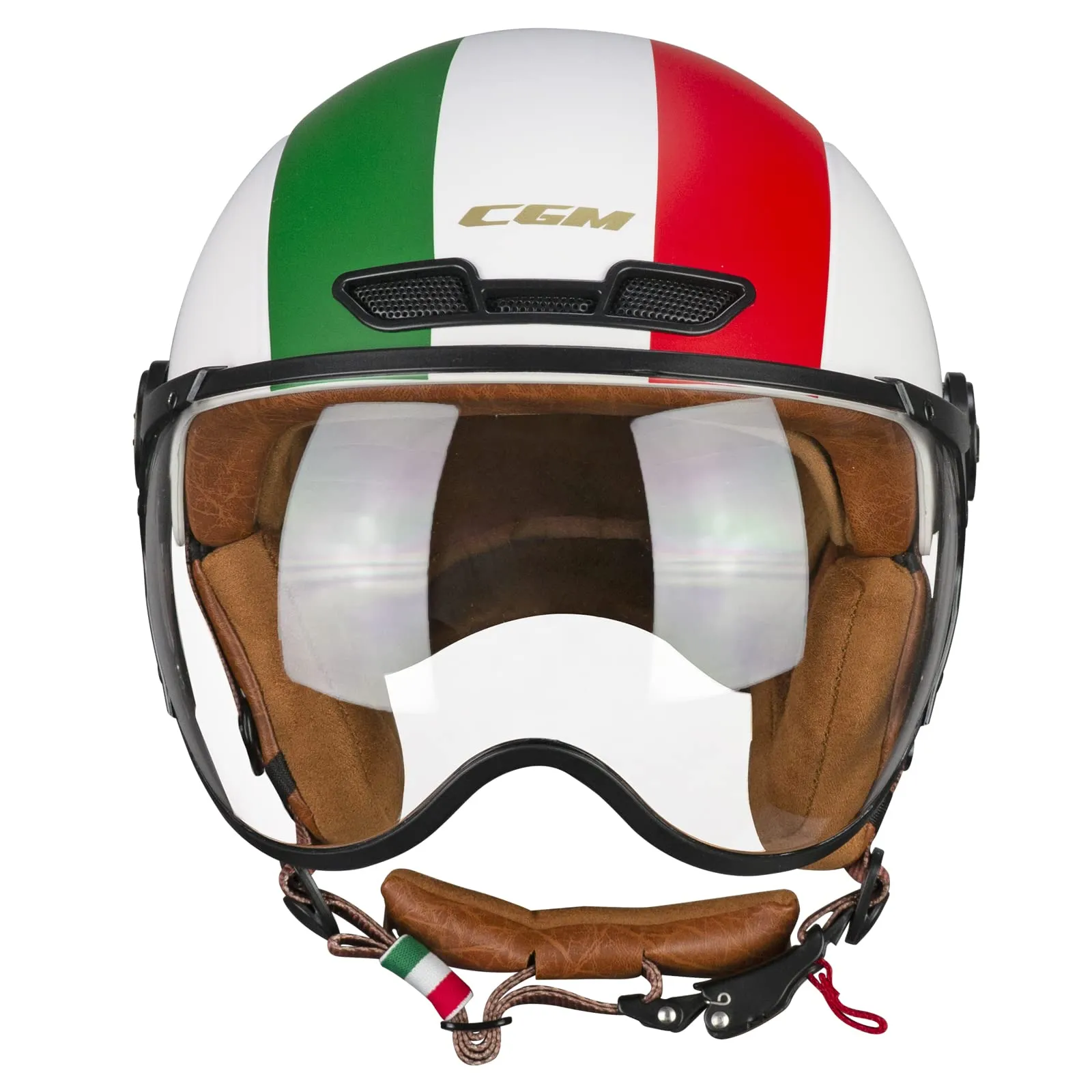CGM 801I EBI ITALIA Casco Bici, Sci, E-bike, Bianco Verde Rosso Opaco, S (55-56cm) - immagine 2