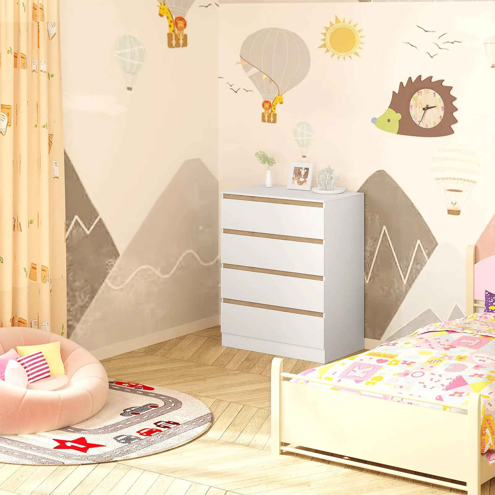 WOLTU Fasciatoio per Bambini con Cassettiera a 4 Cassetti - immagine 8