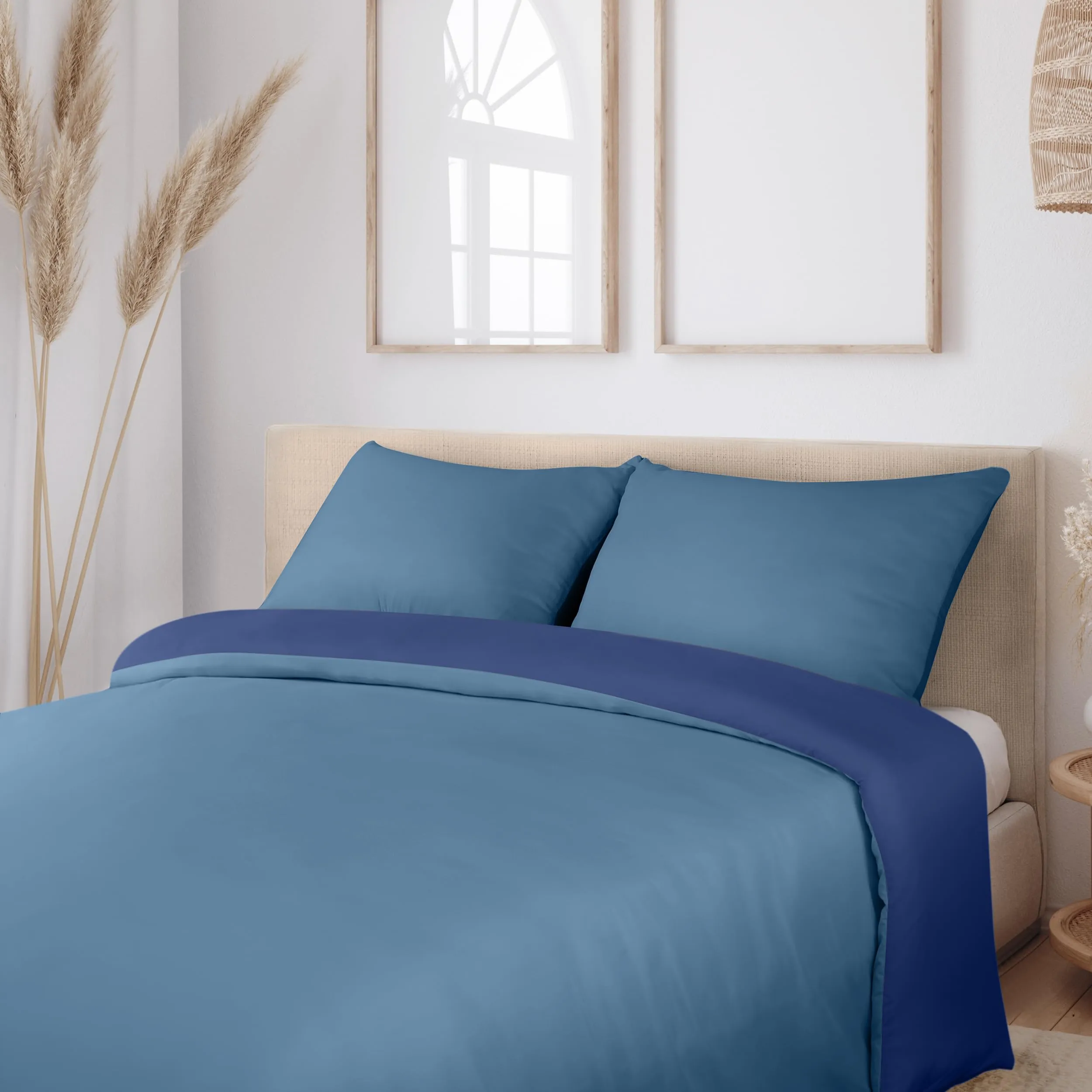 Utopia Bedding Set Copripiumino 200x200 cm e 2 Federe 50x75 cm, Blu Navy/Azzurro - immagine 3