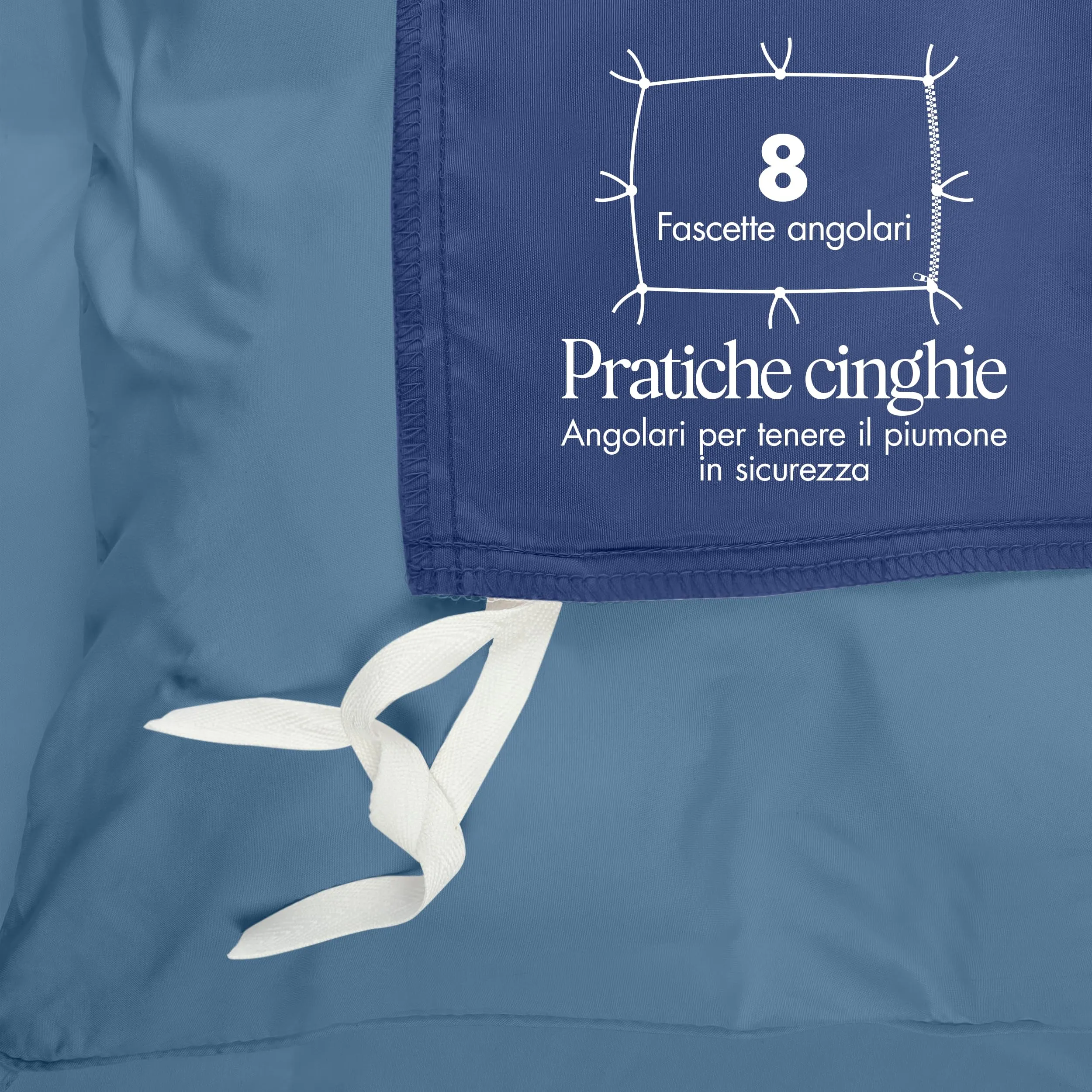 Utopia Bedding Set Copripiumino 200x200 cm e 2 Federe 50x75 cm, Blu Navy/Azzurro - immagine 7