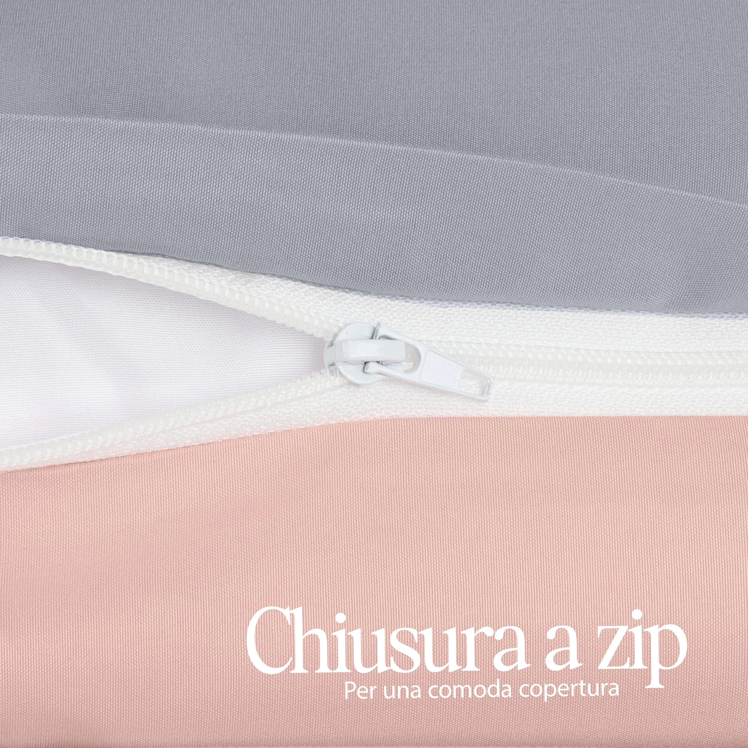 Utopia Bedding Set Copripiumino 200x200 cm e 2 Federe 50x75 cm, Grigio/Rosa - immagine 6