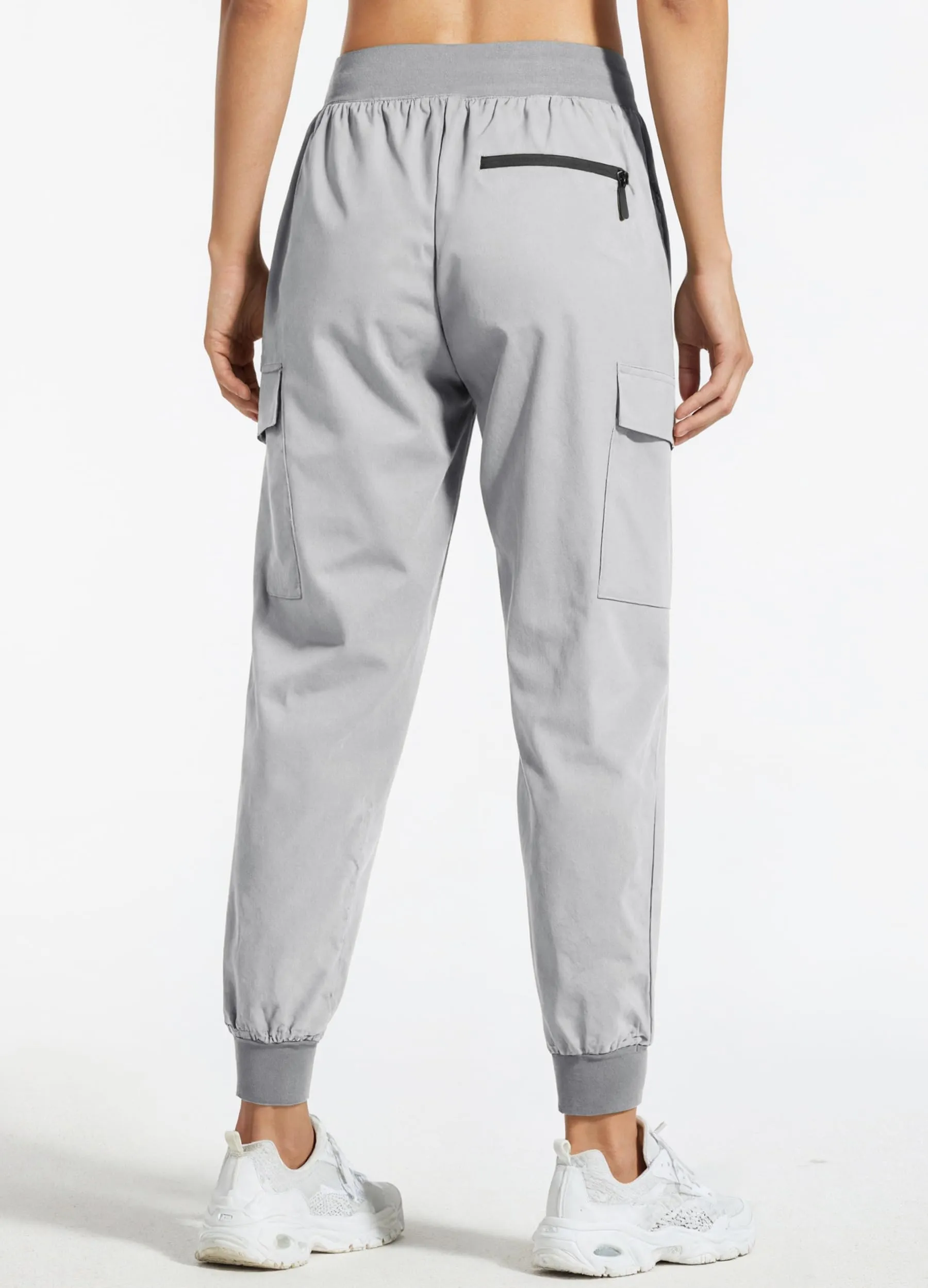 Libin Pantaloni Trekking Donna Cargo Jogger Estivi 29" Grigio Chiaro S - immagine 3