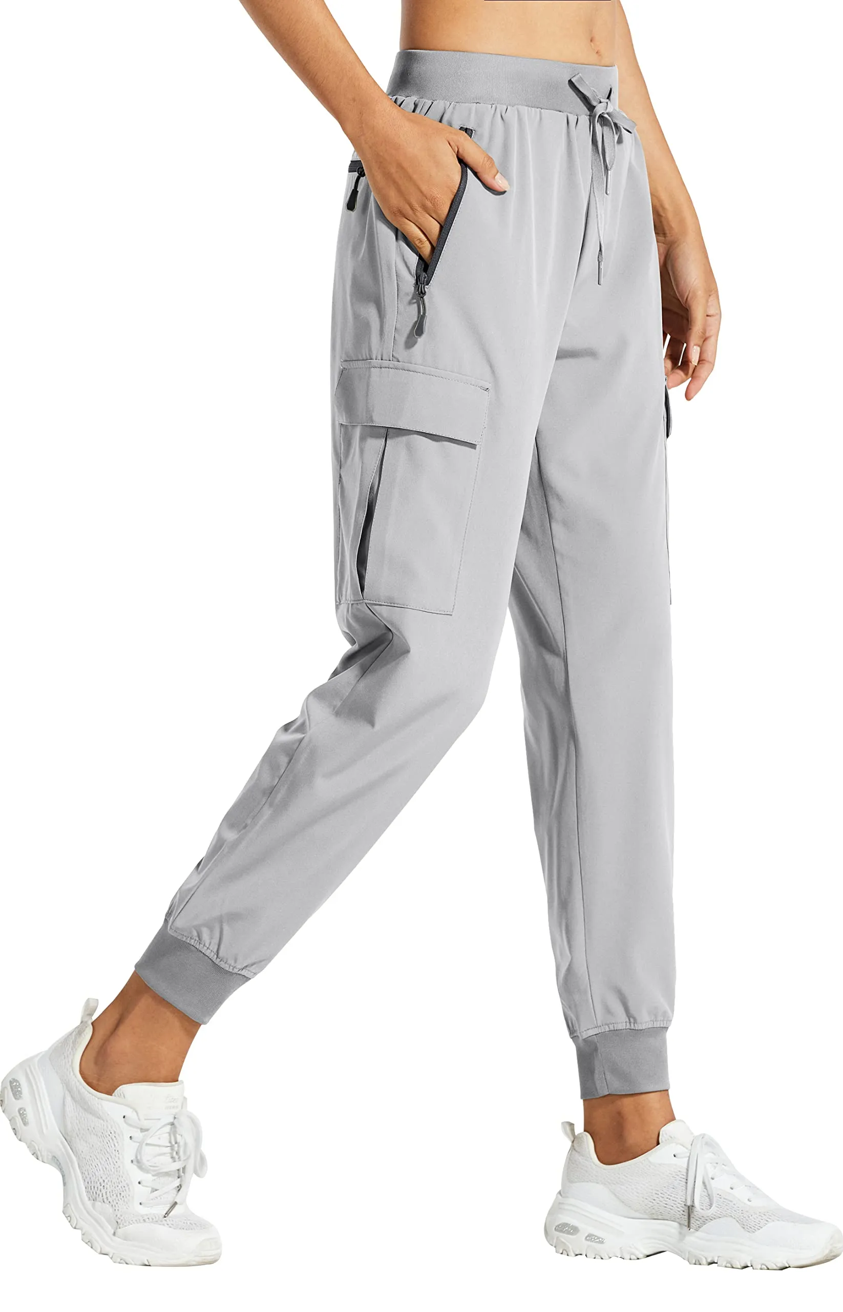 Libin Pantaloni Trekking Donna Cargo Jogger Estivi 29" Grigio Chiaro L - immagine 1