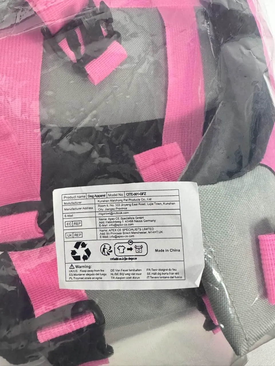 CITÉTOILE Salvagente per Cane Ripstop Squalo, Rosa, S - immagine 9