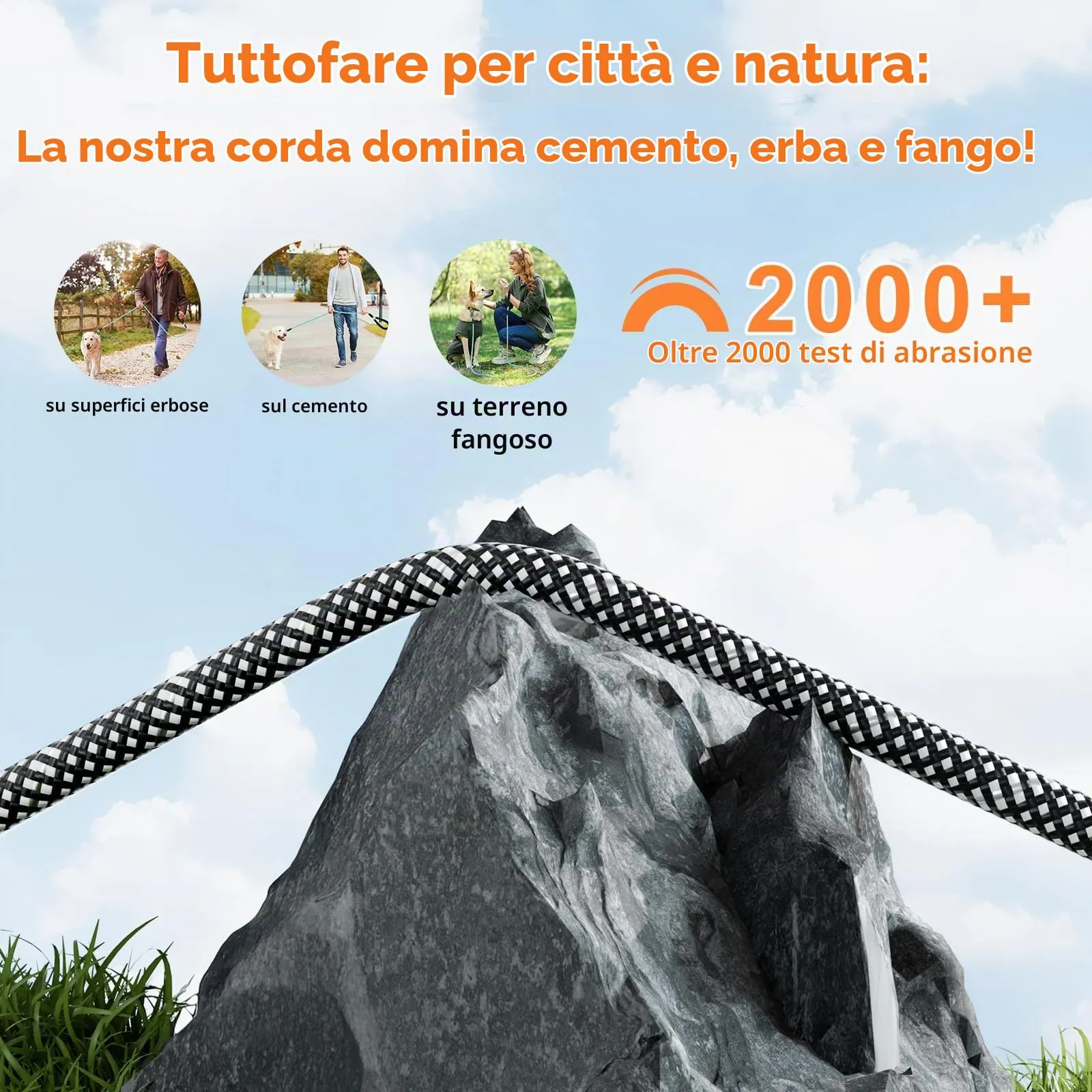 X XBEN Guinzaglio Addestramento per Cani, 3M x 8mm, Nylon Nero - immagine 4