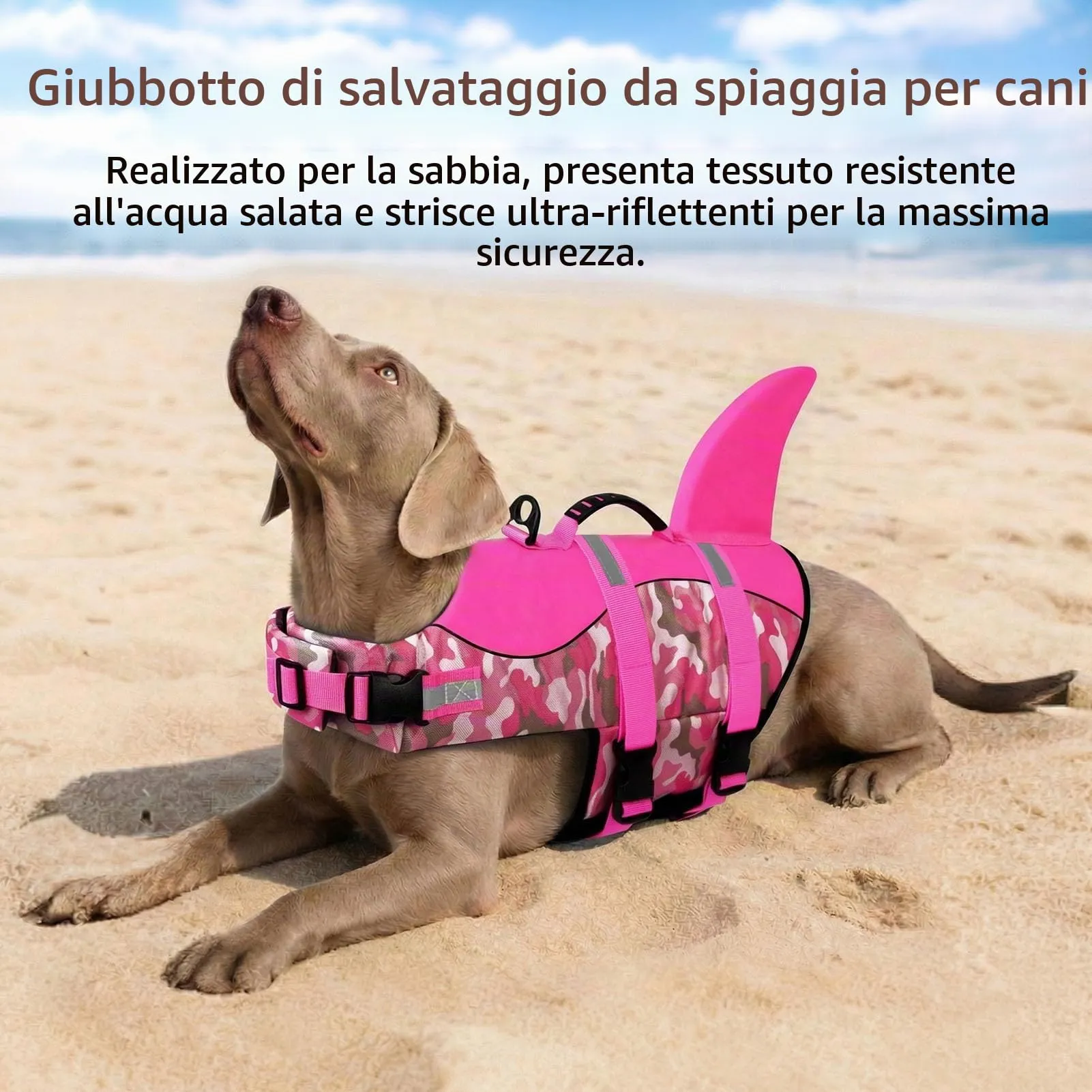 CITÉTOILE Salvagente per Cane Ripstop, Rosa Mimetico, S - immagine 5