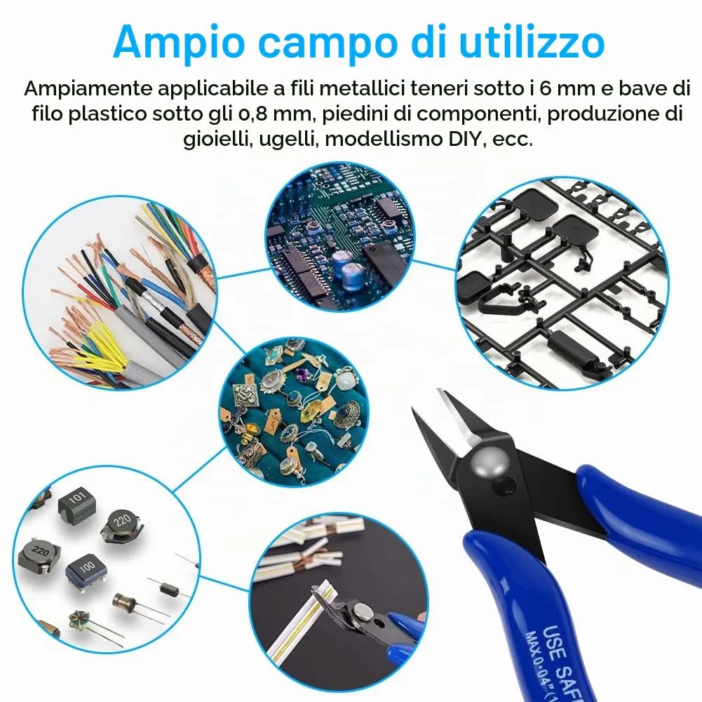 Ainiv Pinza da Taglio Diagonale di Precisione, 2 pz, Blu - immagine 7