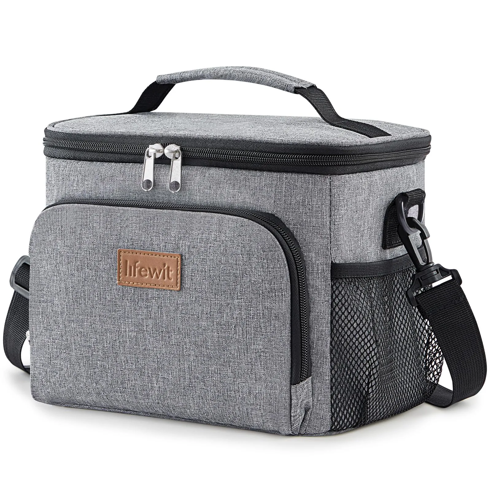 Lifewit Borsa Termica Porta Pranzo Impermeabile con Tracolla, Grigio, 9L - immagine 1