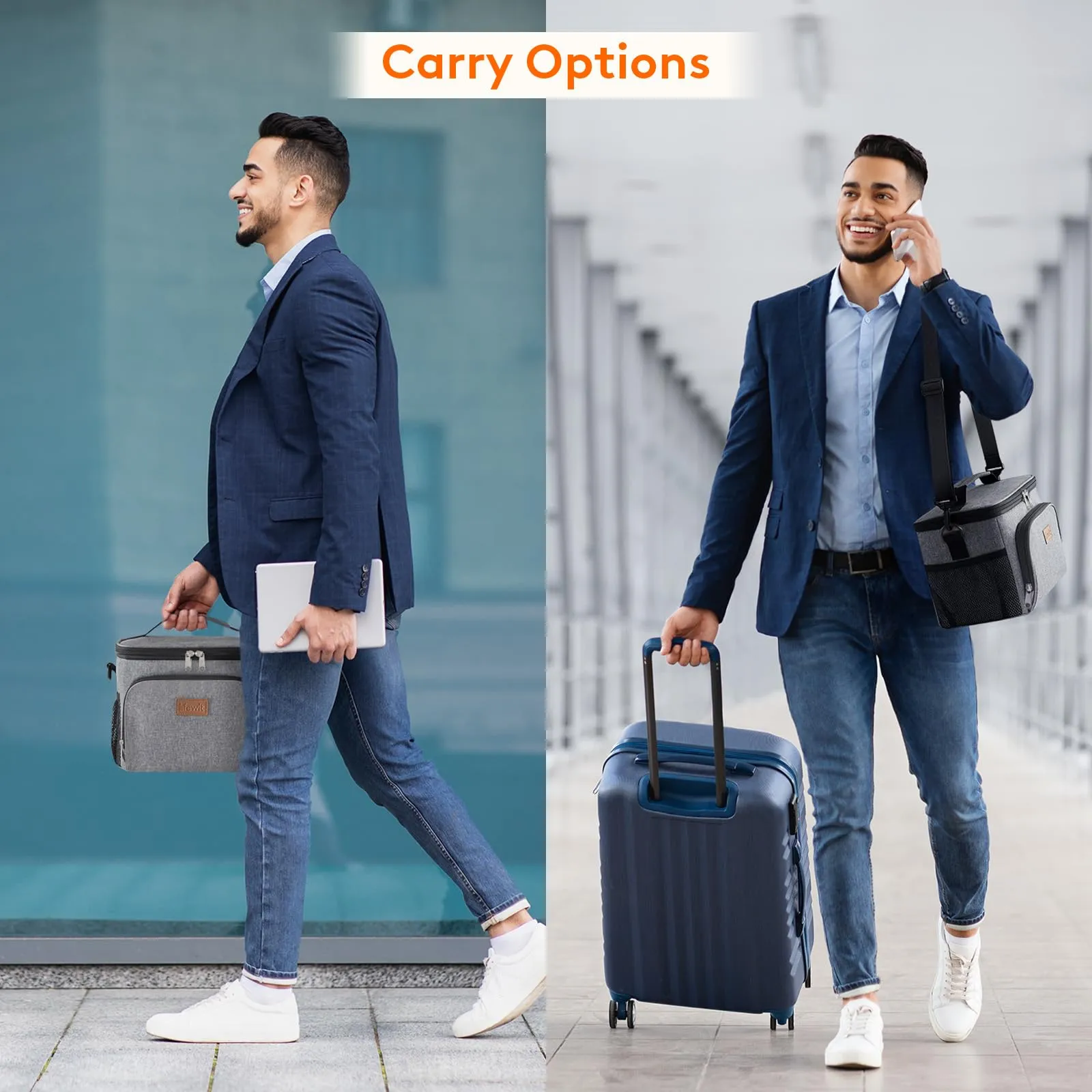 Lifewit Borsa Termica Porta Pranzo Impermeabile con Tracolla, Grigio, 9L - immagine 7