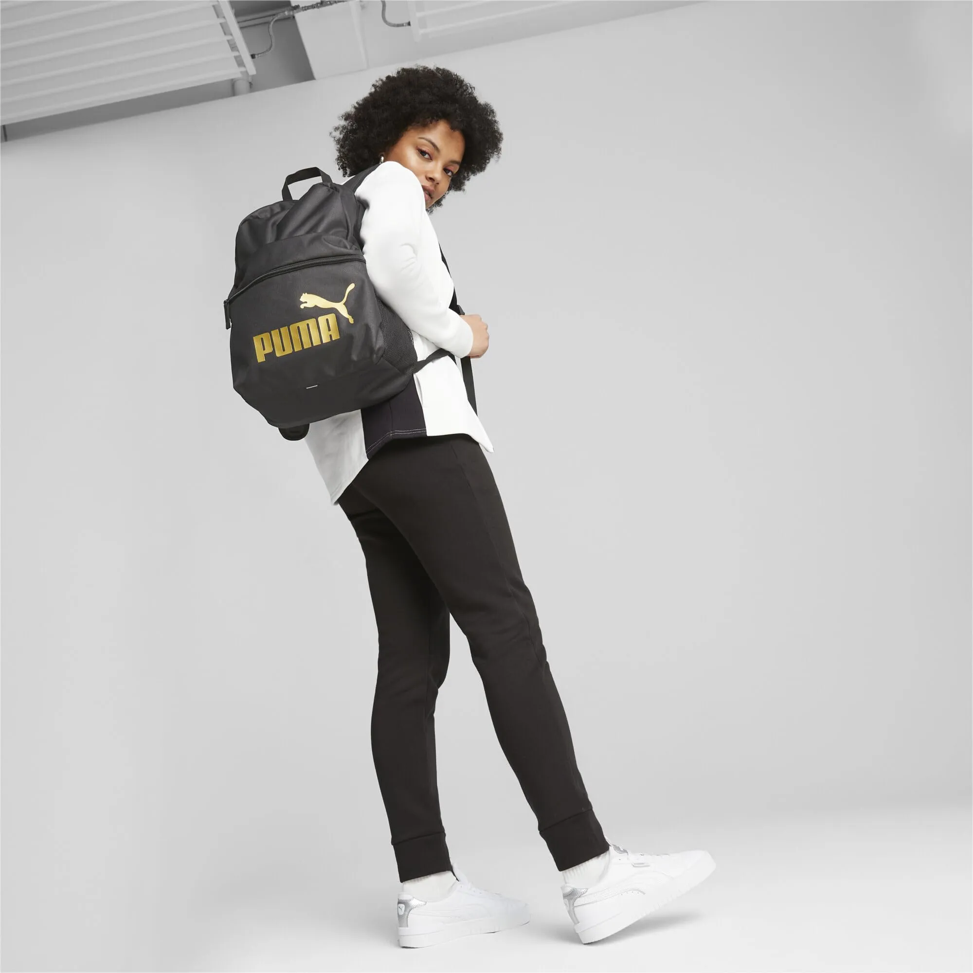 Puma Phase Backpack, Nero-Dorato, Taglia Unica Unisex Adulto - immagine 3