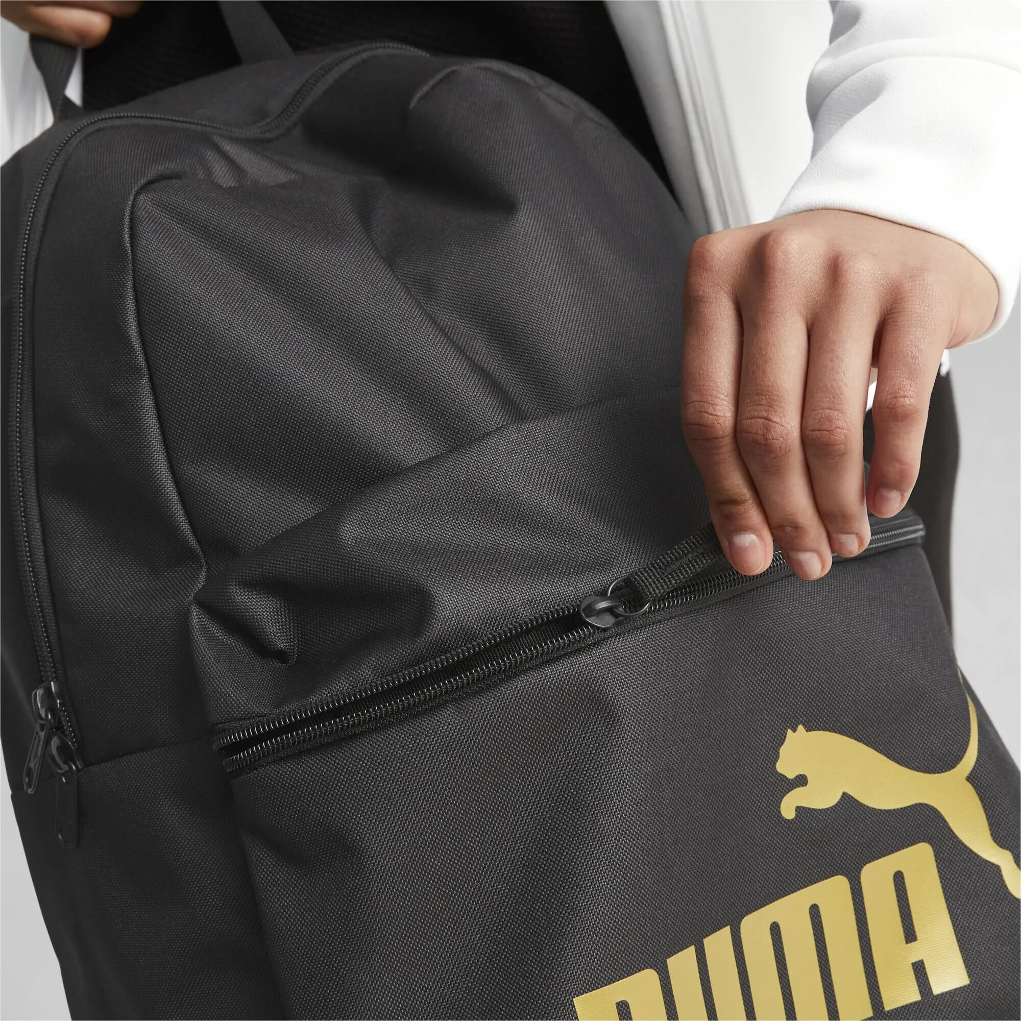 Puma Phase Backpack, Nero-Dorato, Taglia Unica Unisex Adulto - immagine 4