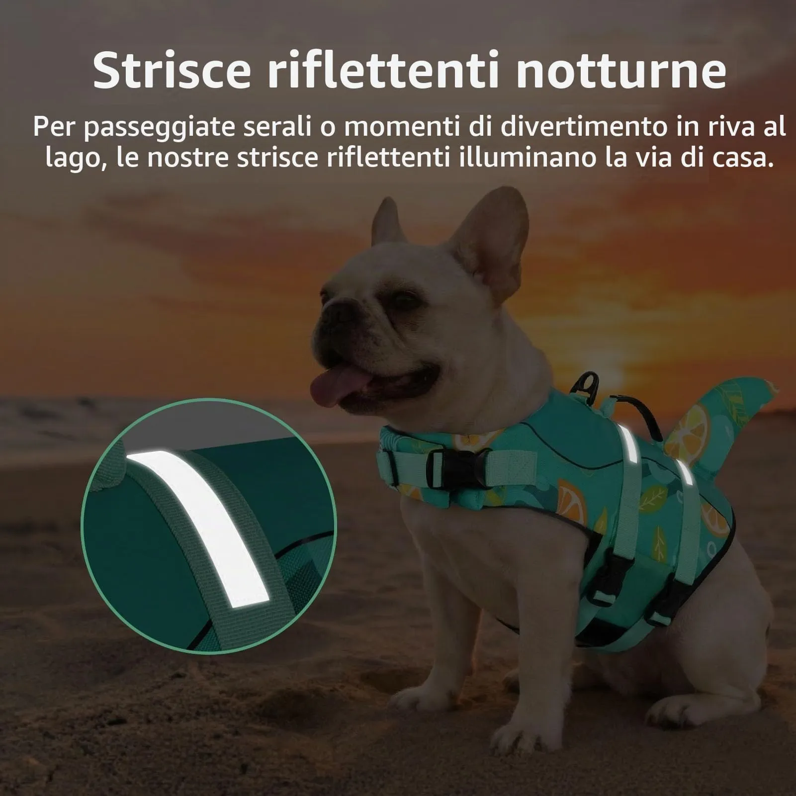 CITÉTOILE Salvagente per Cane in Ripstop Regolabile, Verde limone, XL - immagine 4