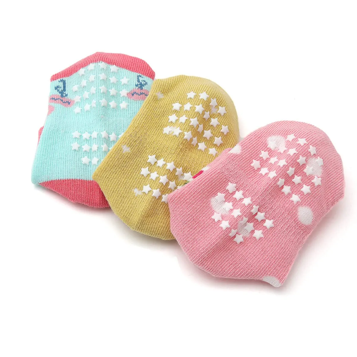 HaimoBurg Calze Antiscivolo in Cotone per Bambini da 1 a 5 Anni, 12 Paia - immagine 2
