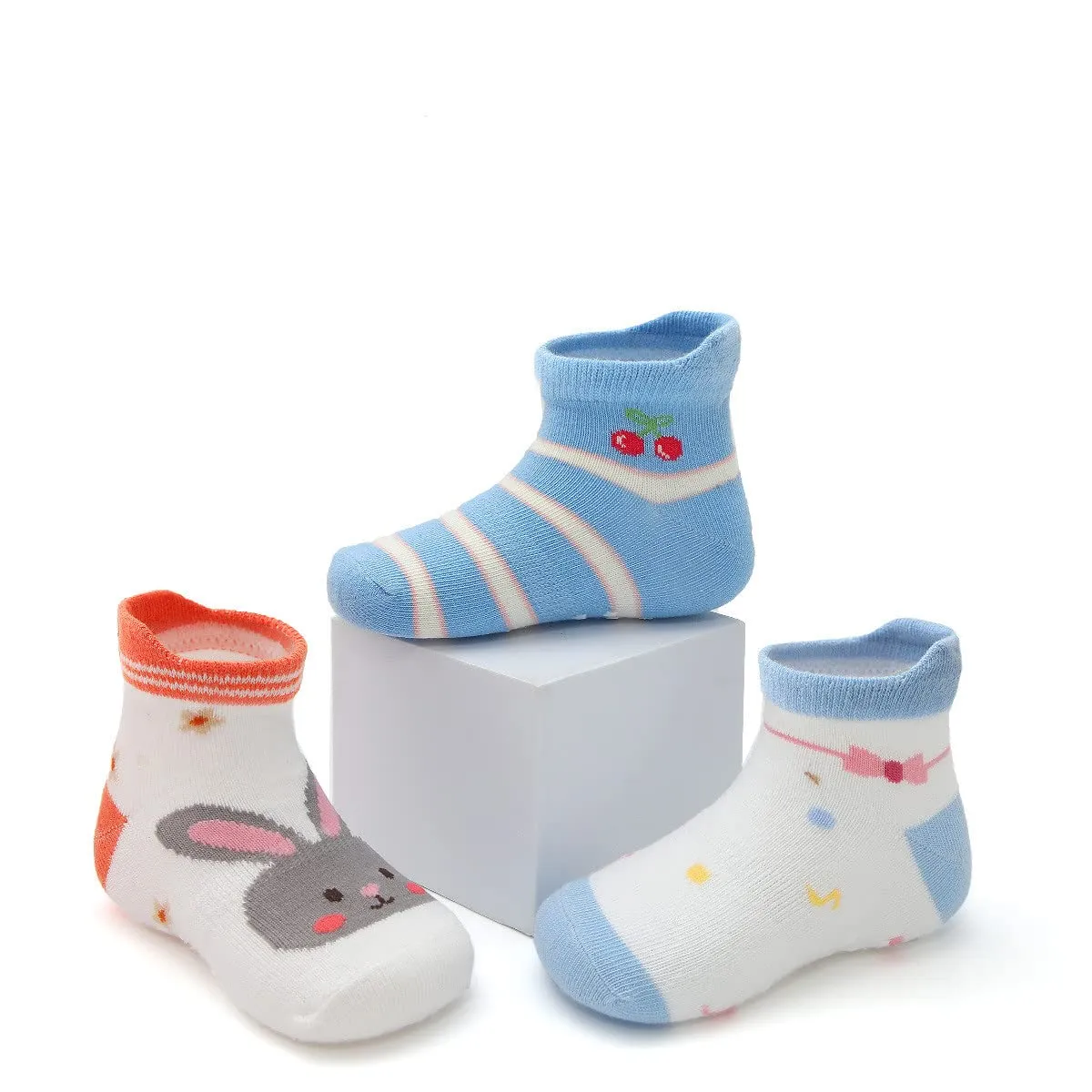 HaimoBurg Calze Antiscivolo in Cotone per Bambini da 1 a 5 Anni, 12 Paia - immagine 3