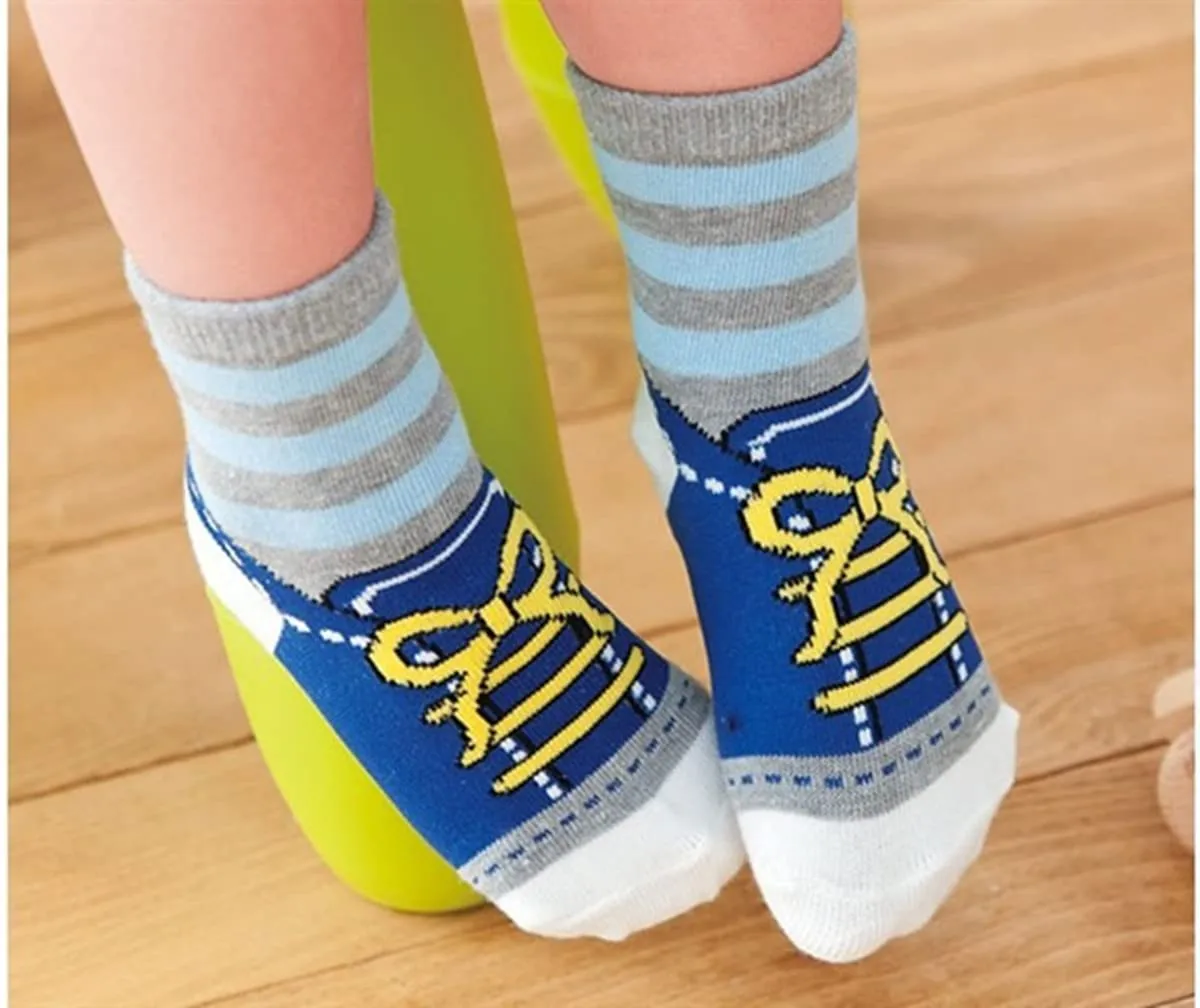 HaimoBurg Calze Antiscivolo in Cotone per Bambini, 12 Paia, 1-5 Anni - immagine 2