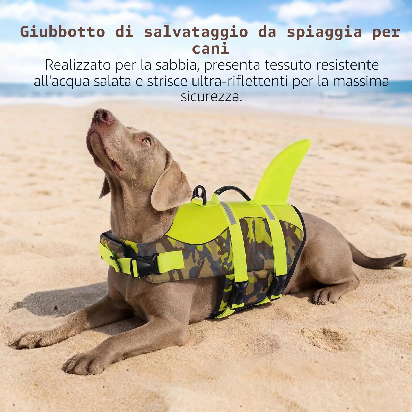 CITÉTOILE Salvagente per Cane in Ripstop Regolabile, Verde mimetico, L - immagine 5