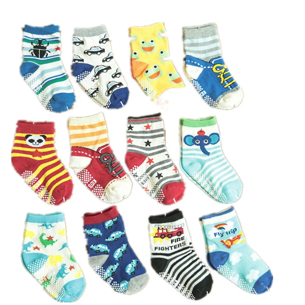 HaimoBurg Calze Antiscivolo in Cotone per Bambini 1-5 Anni, 12 Paia - immagine 4
