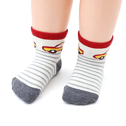 HaimoBurg Calze Antiscivolo in Cotone per Bambini 1-5 Anni, 12 Paia - immagine 4