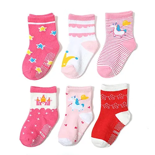HaimoBurg Calze Antiscivolo in Cotone per Bambini, 12 Paia, 1-5 Anni - immagine 3