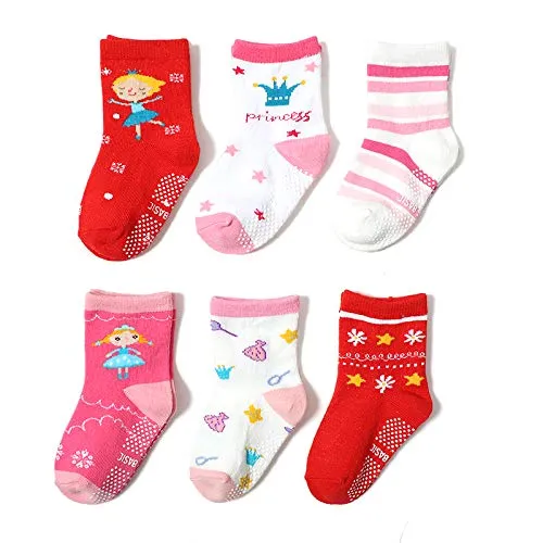 HaimoBurg Calze Antiscivolo in Cotone per Bambini, 12 Paia, 1-5 Anni - immagine 4