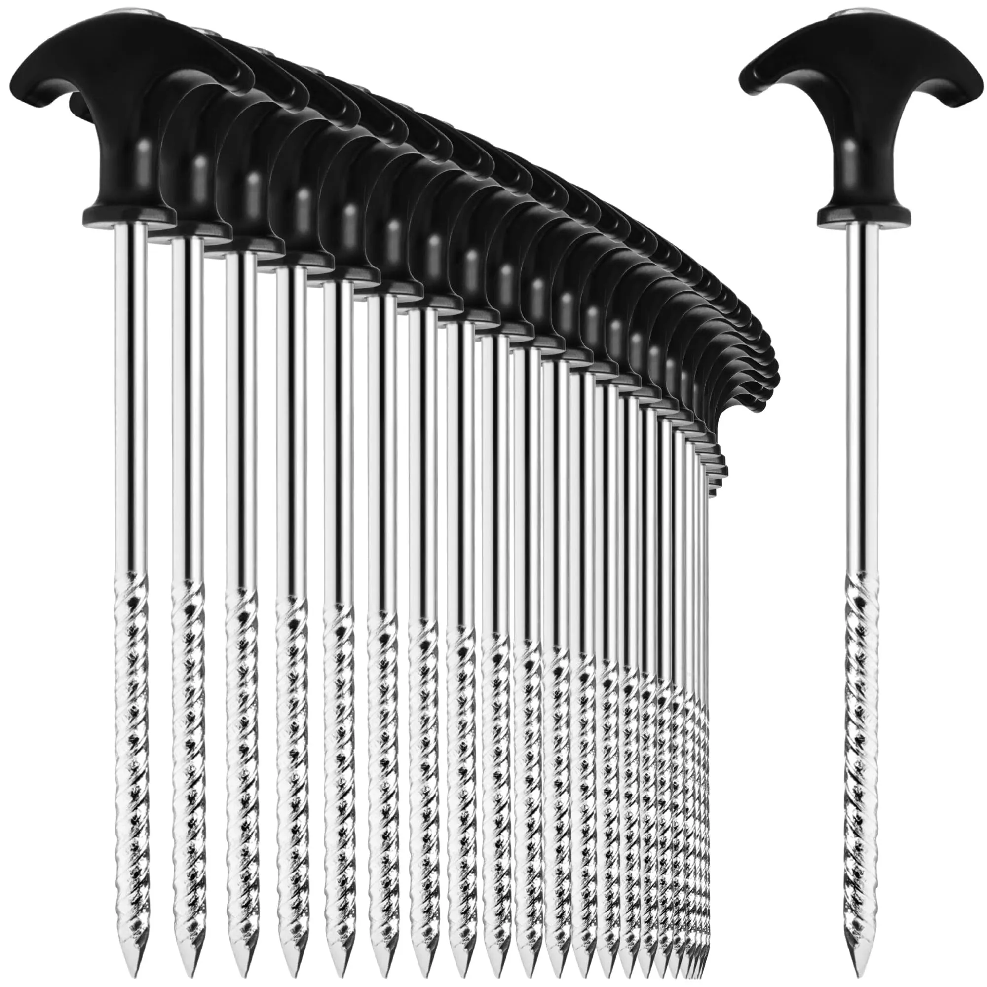 com-four Picchetti in Acciaio Filettati, 20 Pezzi, 170x7mm - immagine 9