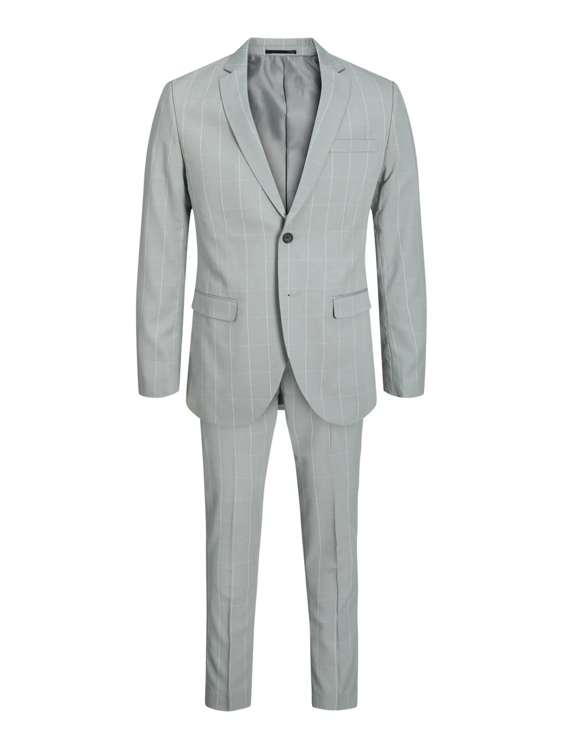 Jack & Jones JPRFRANCO Super Slim Fit Blazer and Trousers, Light Gray Checks, 54 - immagine 2