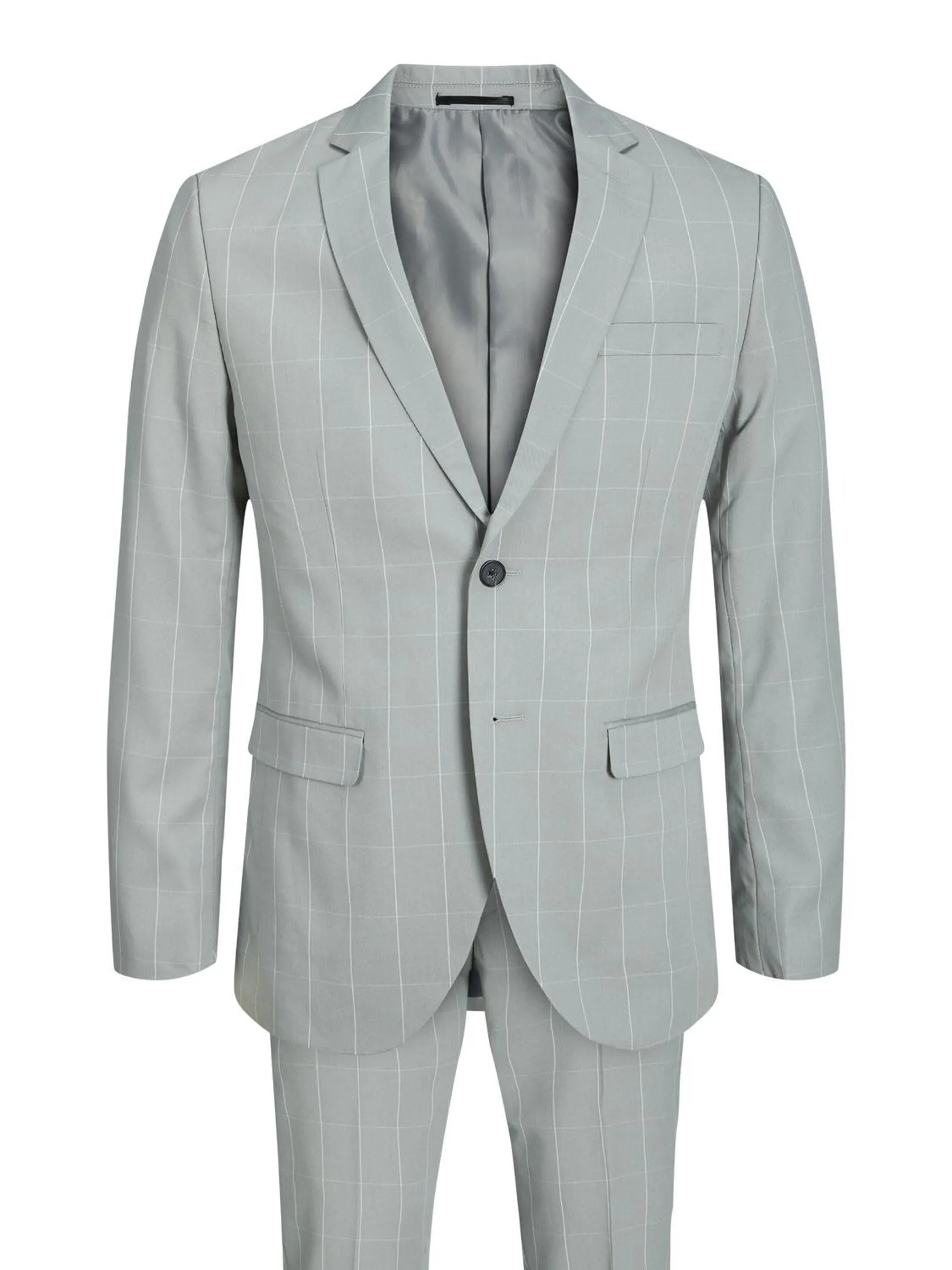 Jack & Jones JPRFRANCO Super Slim Fit Blazer and Trousers, Light Gray Checks, 54 - immagine 3