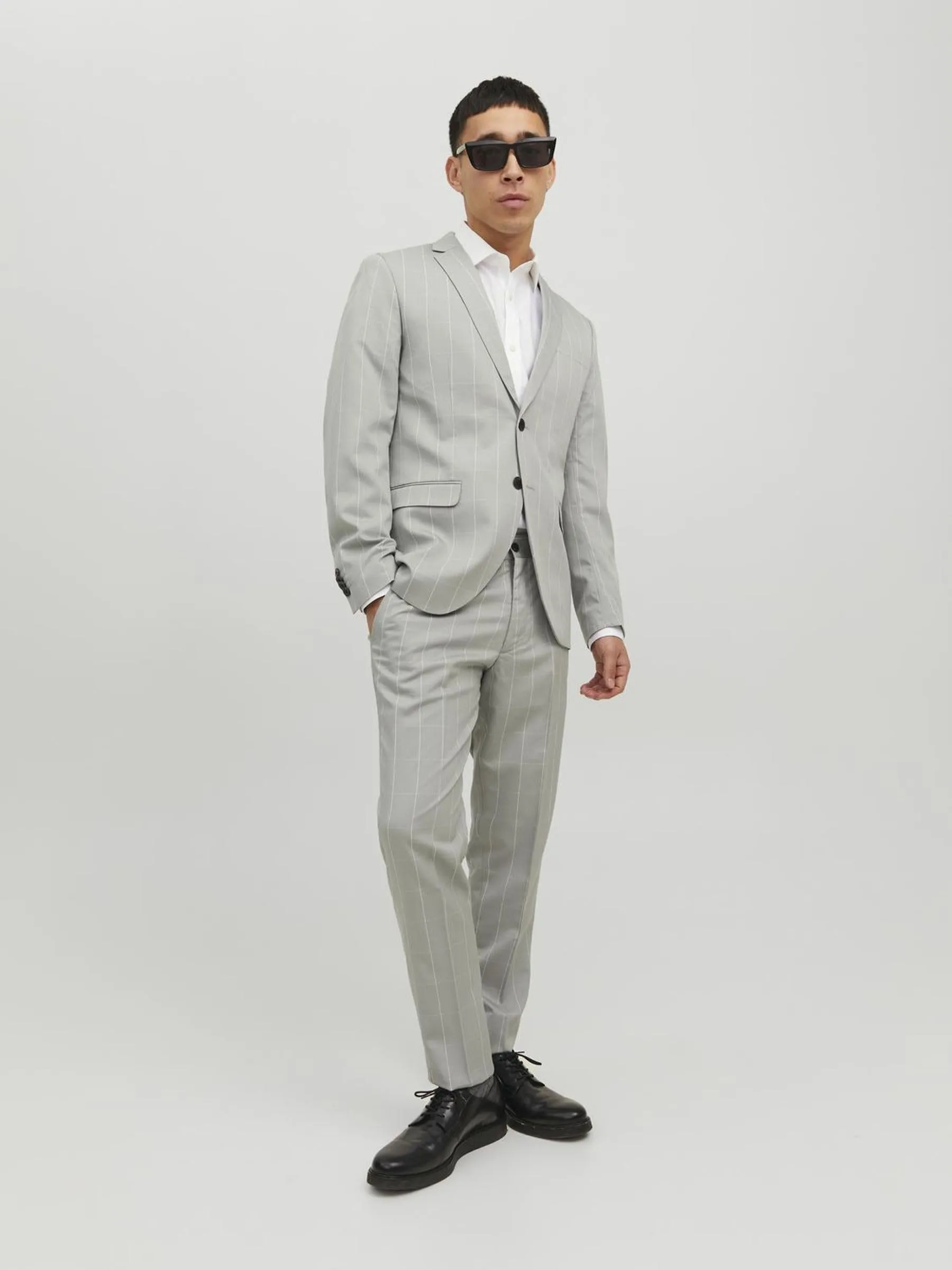 Jack & Jones JPRFRANCO Super Slim Fit Blazer and Trousers, Light Gray Checks, 54 - immagine 4